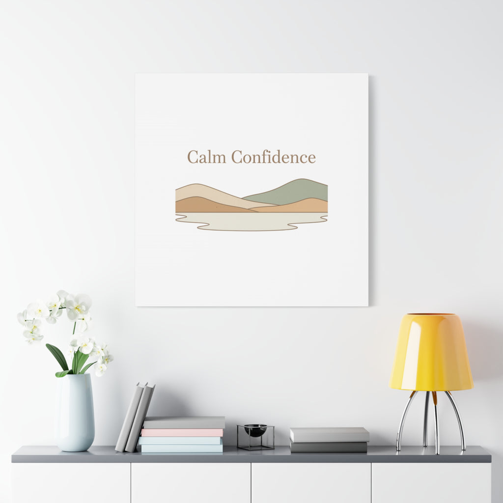 Calm Confidence minimalist landscape Canvas | quiet luxury, neutral minimalist