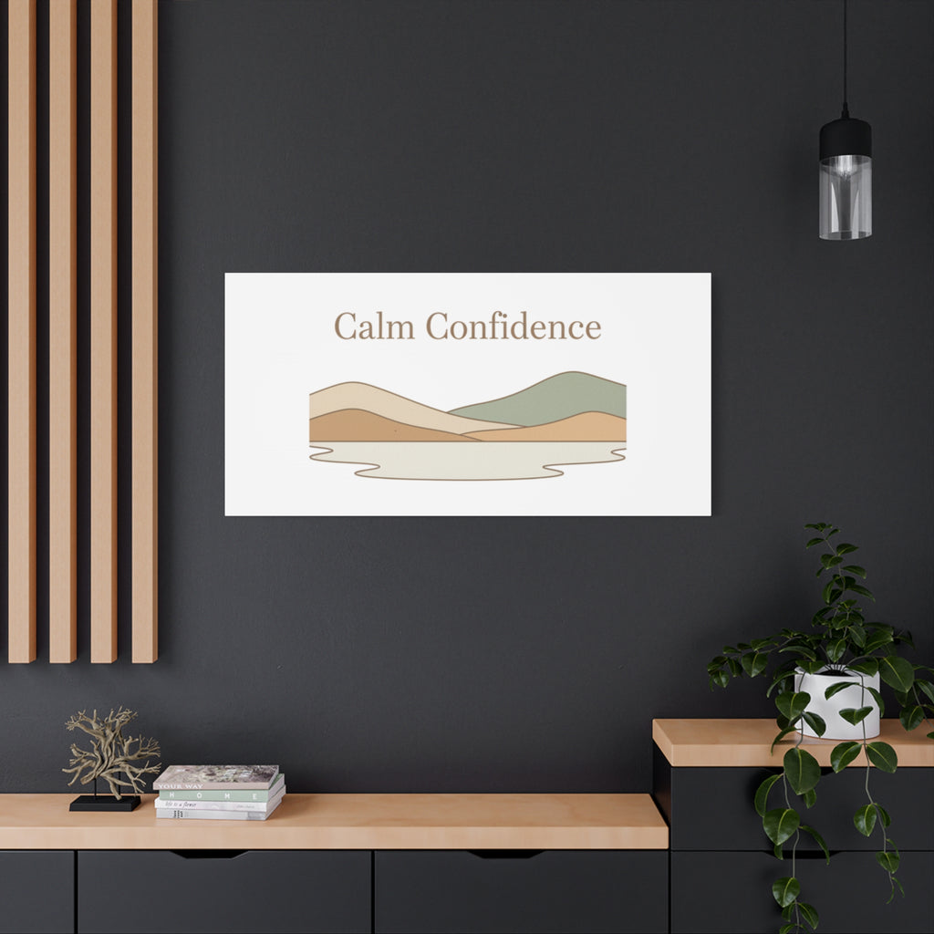Calm Confidence minimalist landscape Canvas | quiet luxury, neutral minimalist