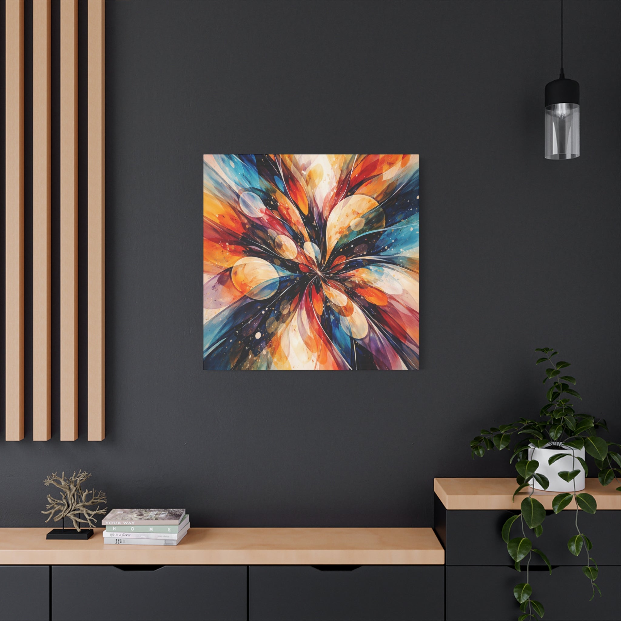 Colorful Abstract Wall Art Canvas – Modern Vibrant Home Decor Painting - Matte Canvas Stretched, 1.25"