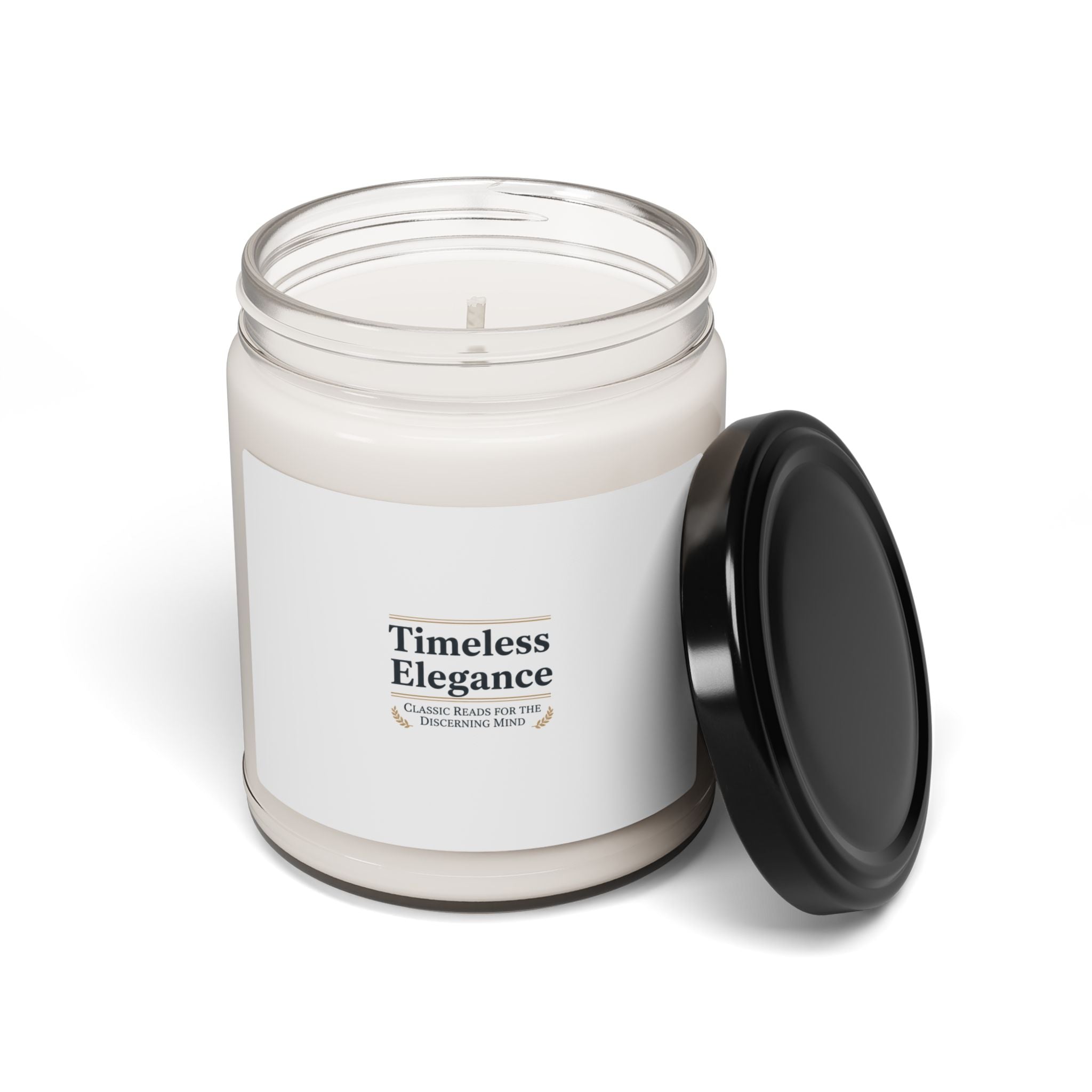 Timeless Elegance Serif Wordmark Candle - Scented Soy Candle - Literary Aesthetic Calm Reading Candle