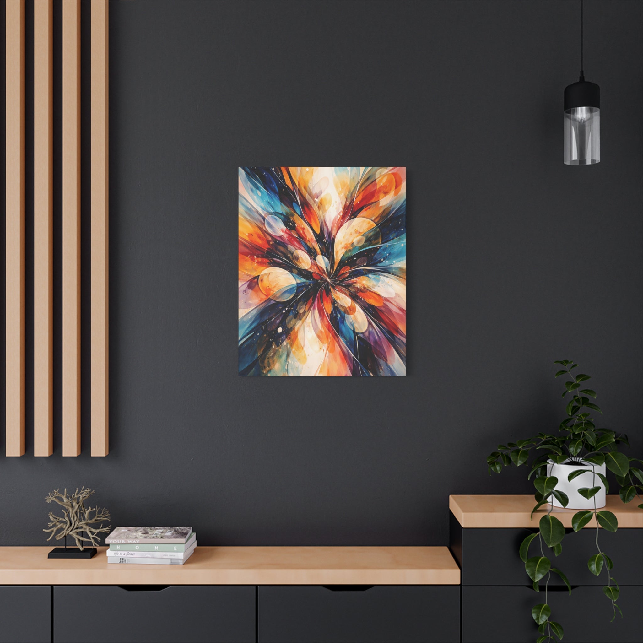 Colorful Abstract Wall Art Canvas – Modern Vibrant Home Decor Painting - Matte Canvas Stretched, 1.25"