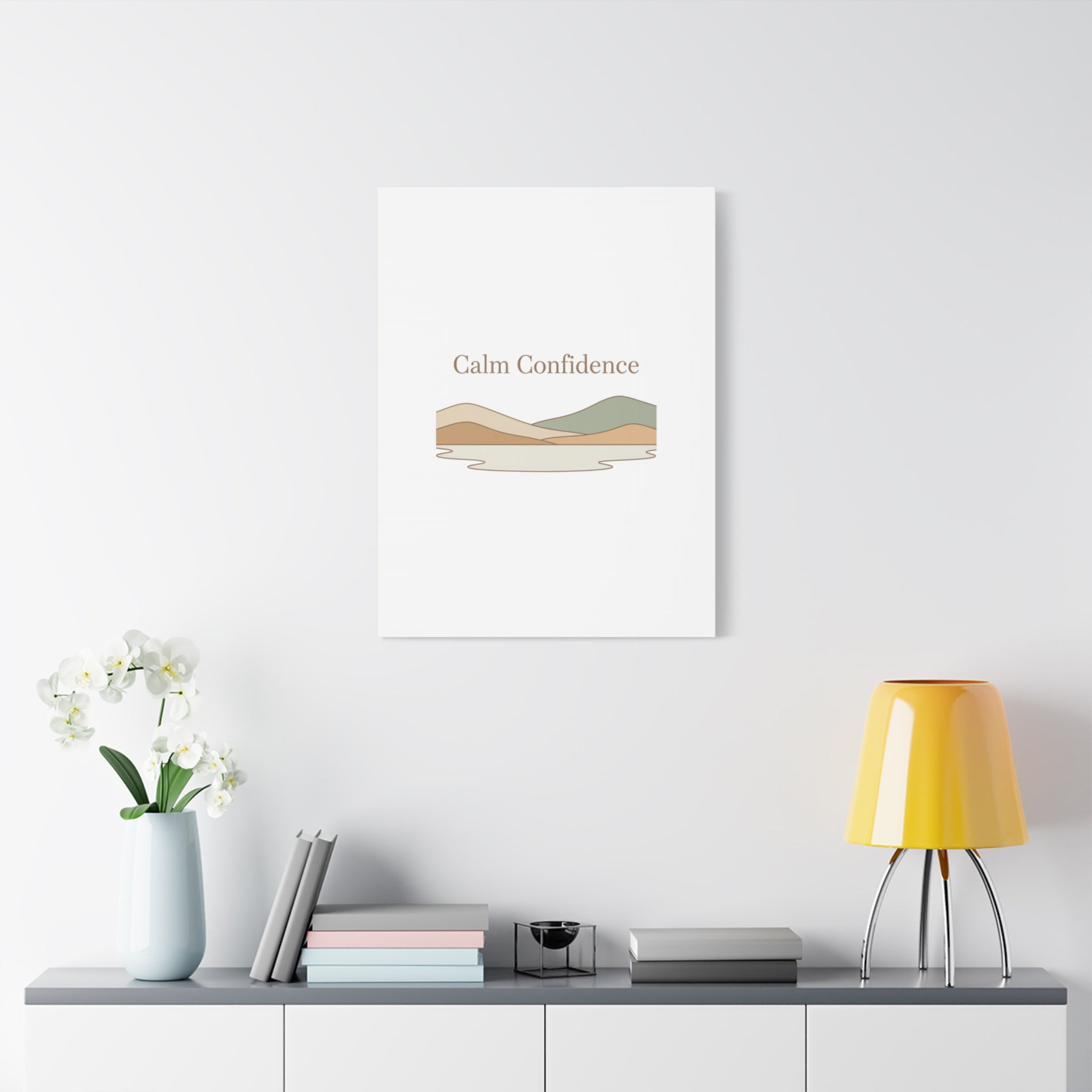 Calm Confidence minimalist landscape Canvas | quiet luxury, neutral minimalist