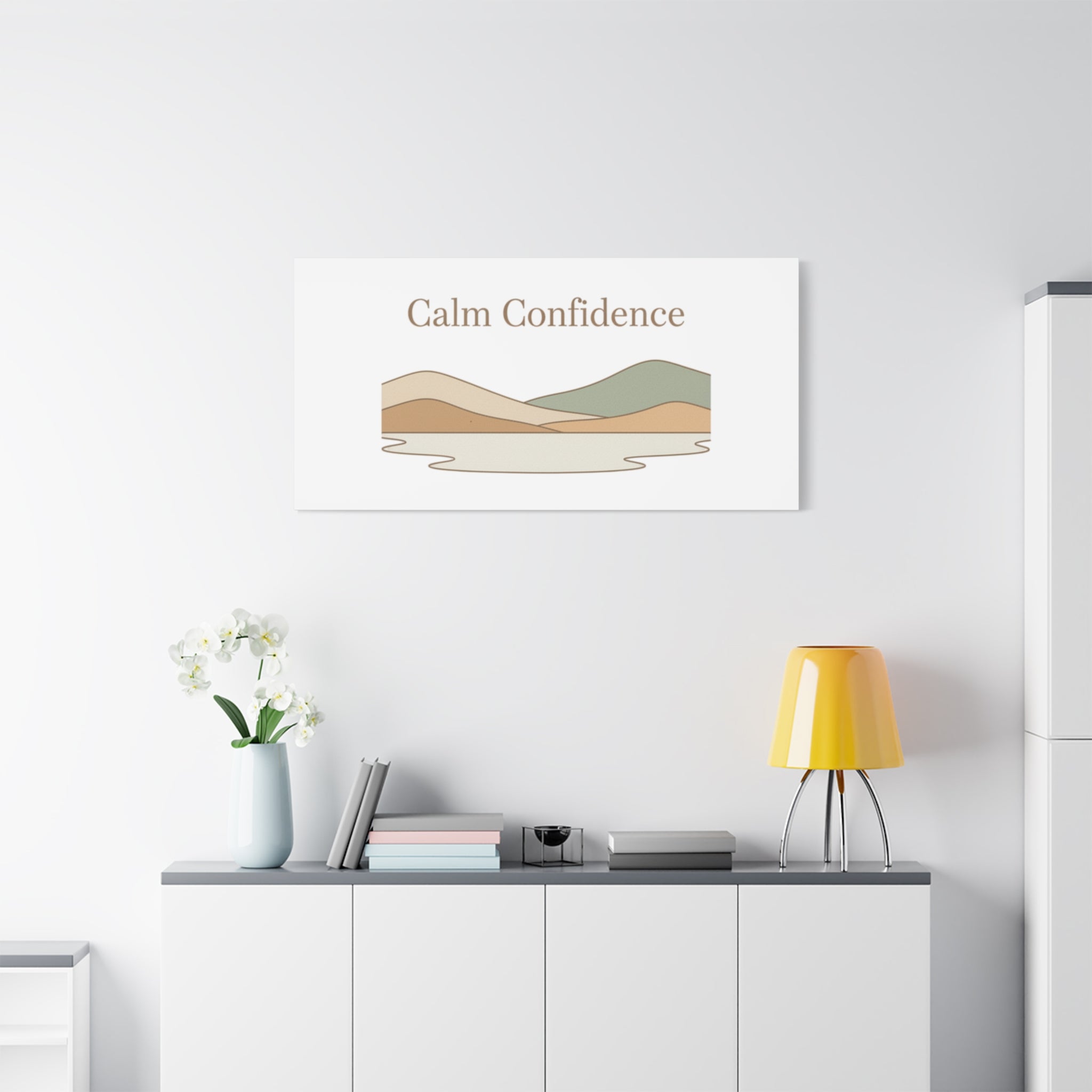 Calm Confidence minimalist landscape Canvas | quiet luxury, neutral minimalist