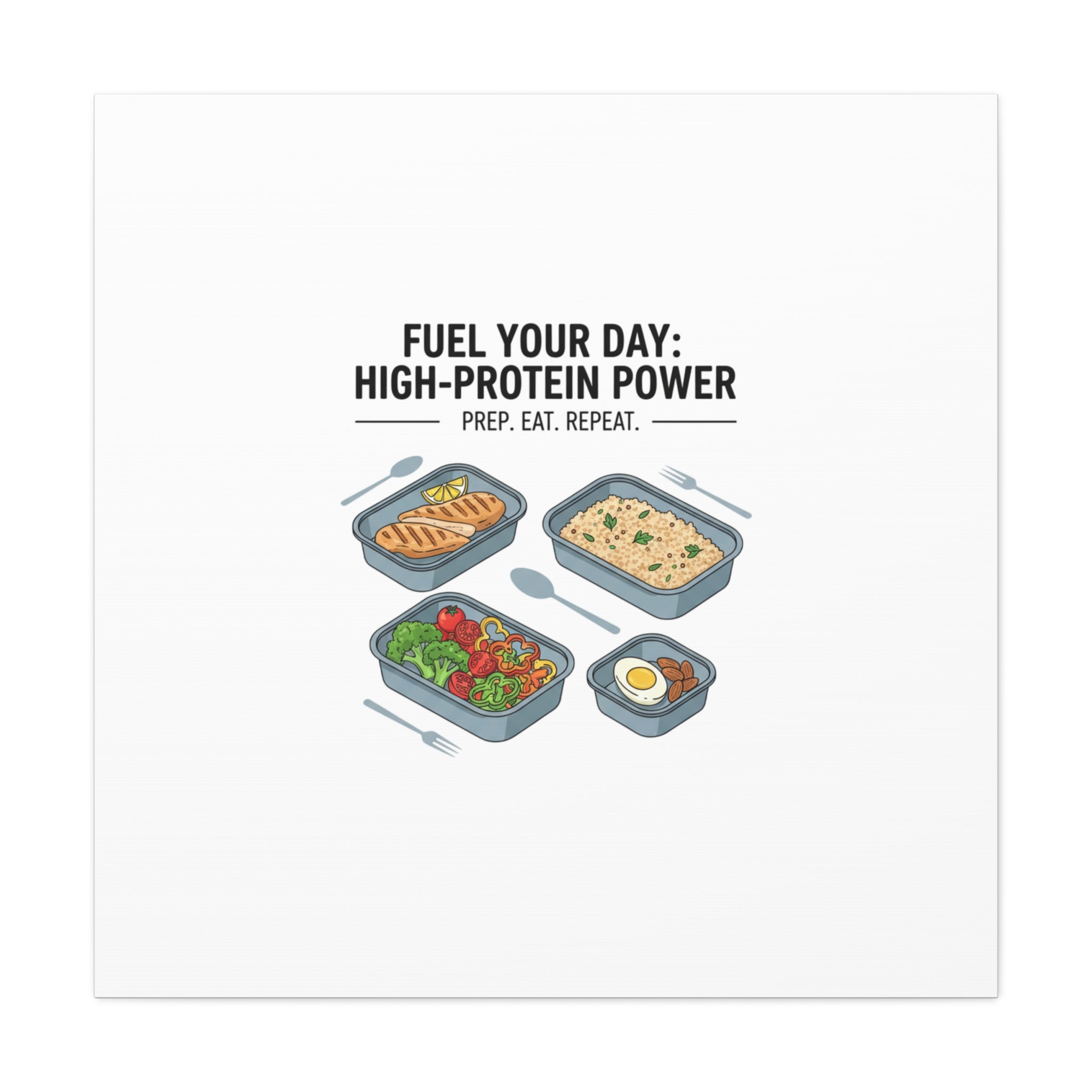 High-Protein Meal Prep Canvas | Fitness Food, Macro Icons