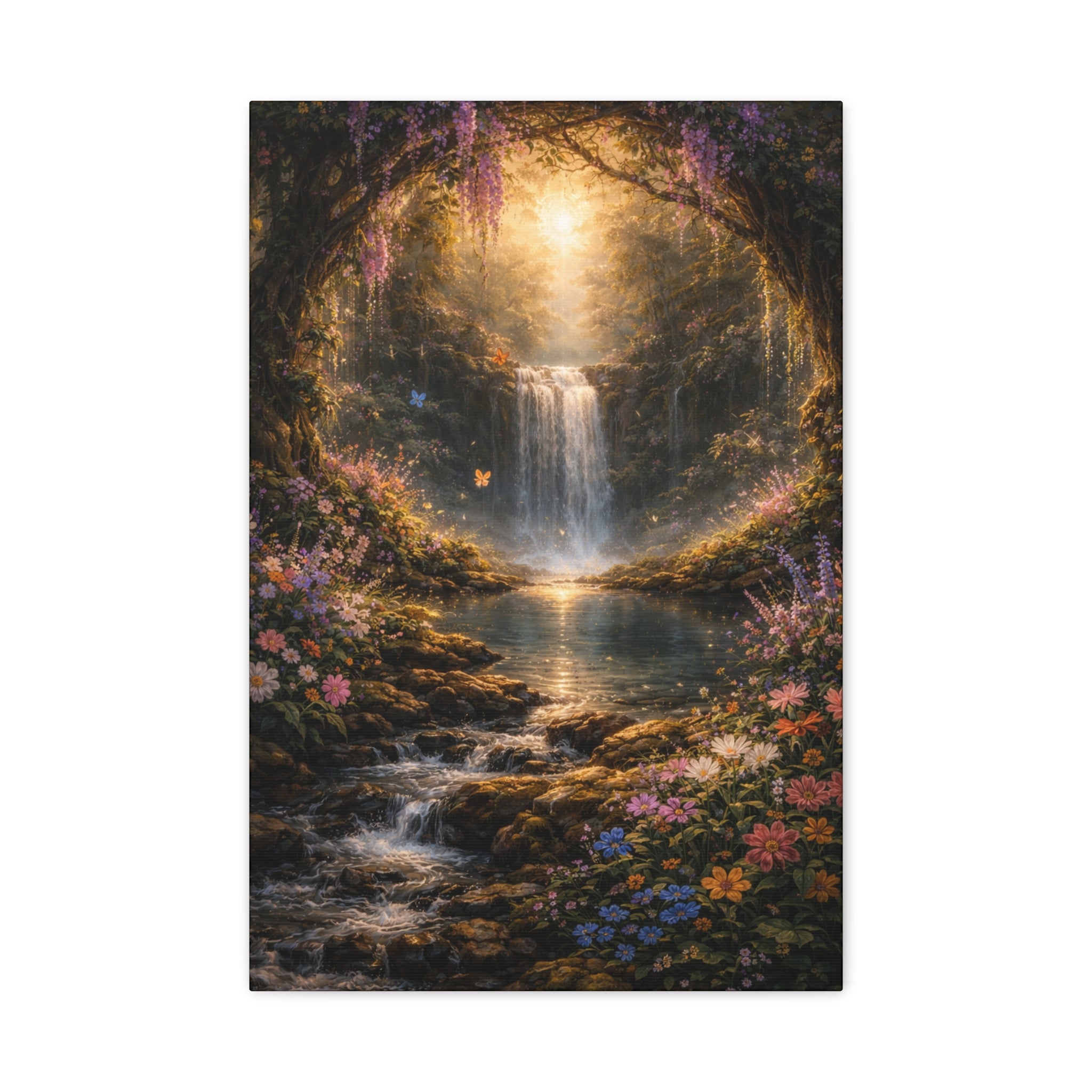 Enchanted Waterfall Canvas Print - Natural Fall - Serene Forest Landscape Wall Art