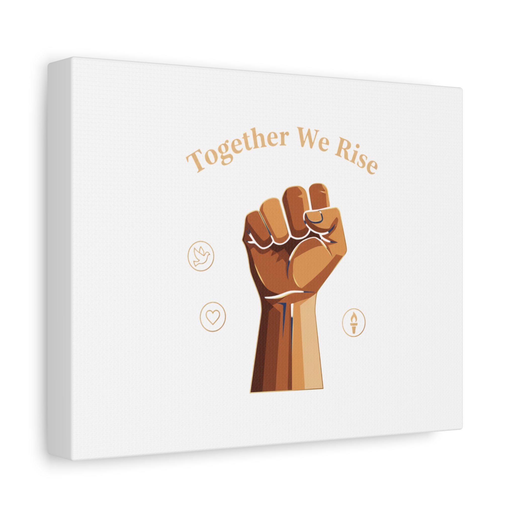 Together We Rise Wall Art – Unity Fist Illustration Social Justice Canvas Print - Matte Canvas, Stretche