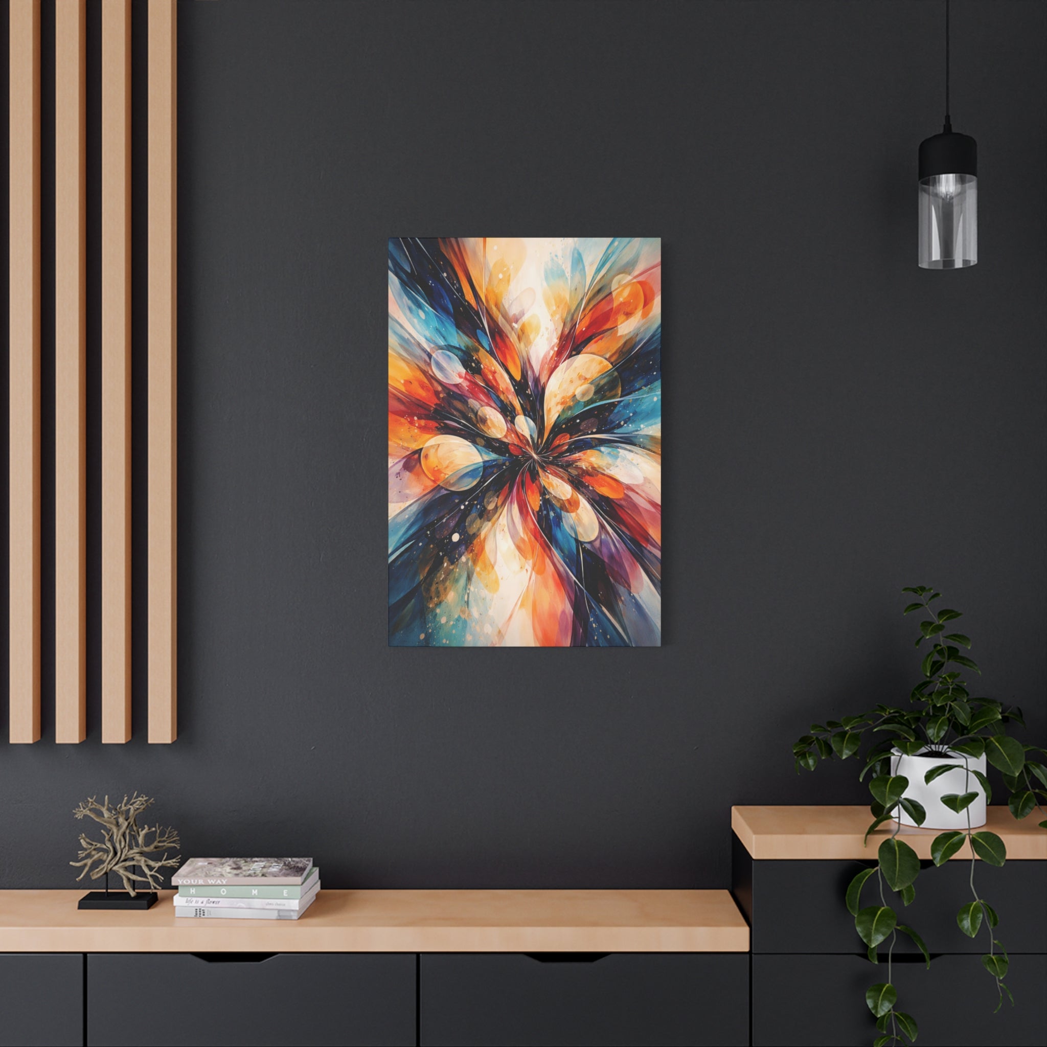 Colorful Abstract Wall Art Canvas – Modern Vibrant Home Decor Painting - Matte Canvas Stretched, 1.25"