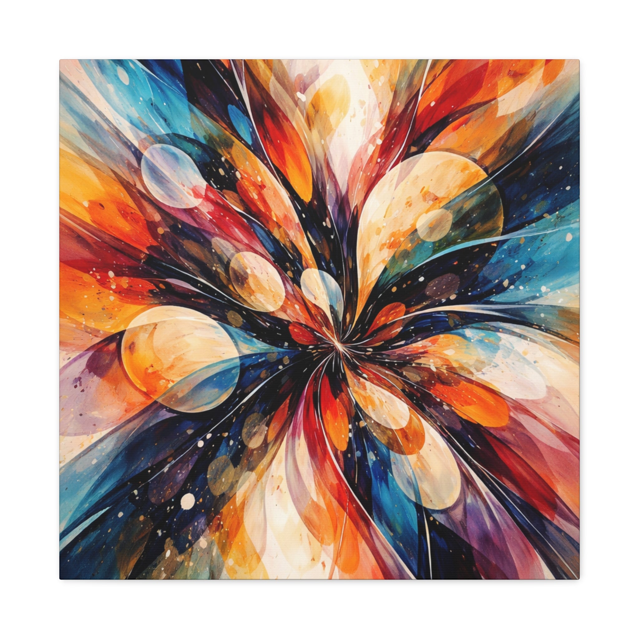 Colorful Abstract Wall Art Canvas – Modern Vibrant Home Decor Painting - Matte Canvas Stretched, 1.25"