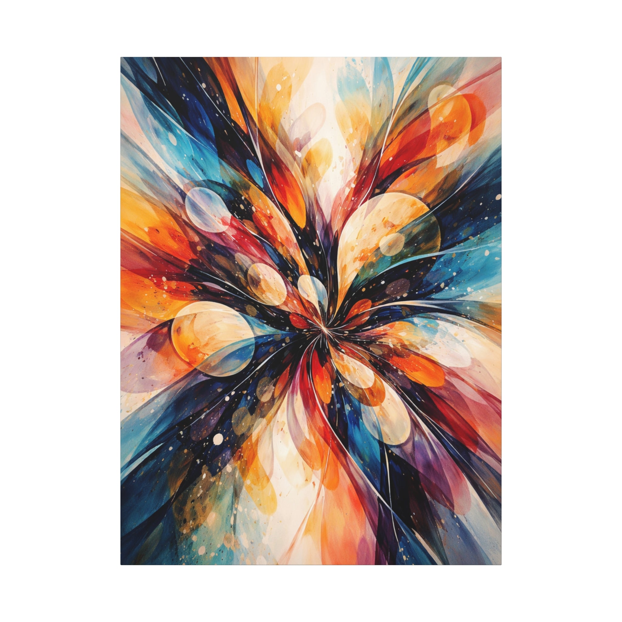 Colorful Abstract Wall Art Canvas – Modern Vibrant Home Decor Painting - Matte Canvas Stretched, 1.25"