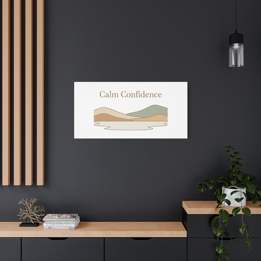 Calm Confidence minimalist landscape Canvas | quiet luxury, neutral minimalist