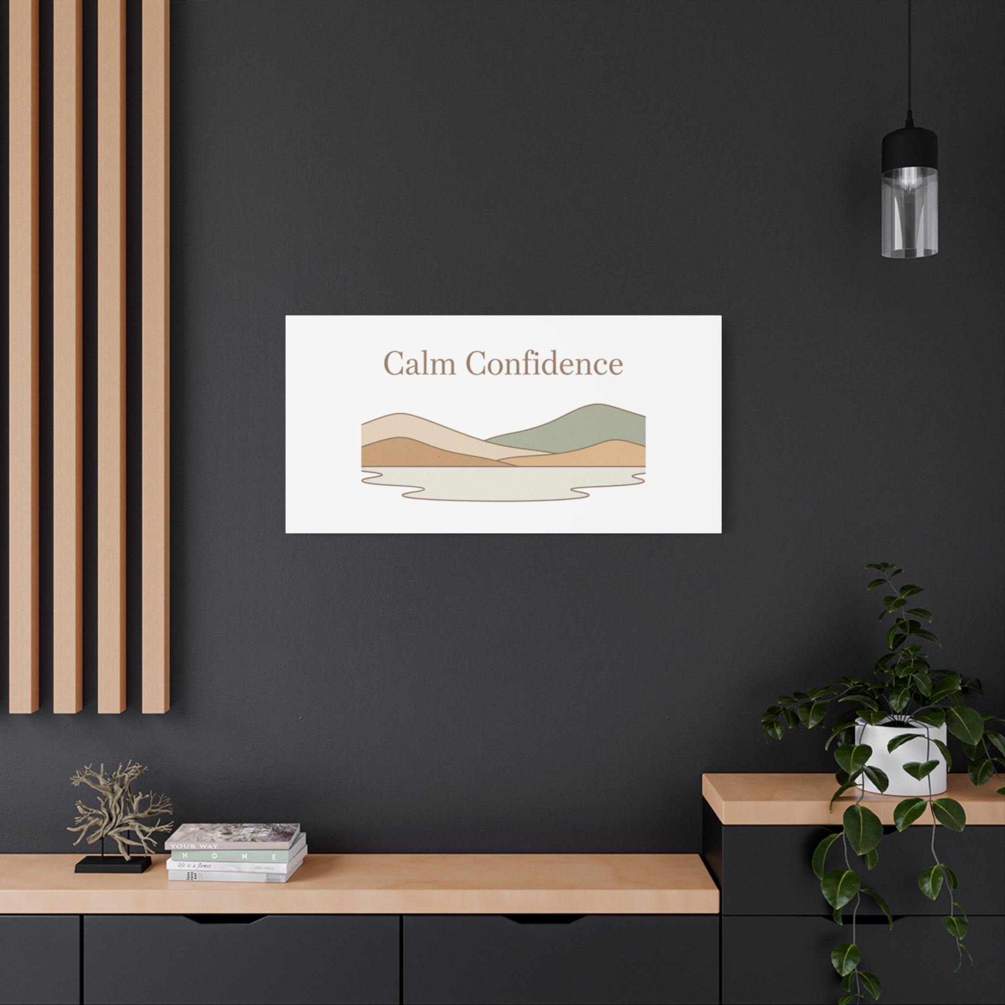 Calm Confidence minimalist landscape Canvas | quiet luxury, neutral minimalist