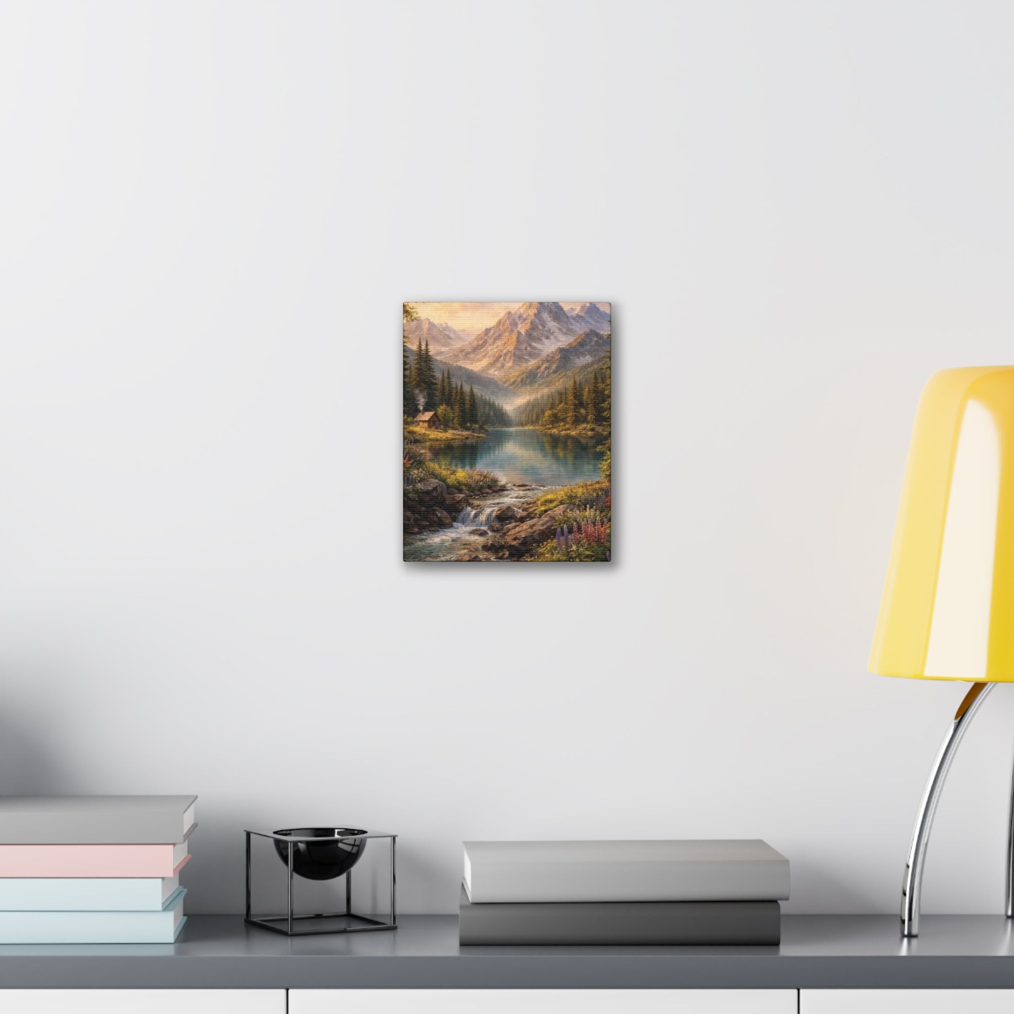 Mountain Lake Landscape Canvas – Stretched Wall Art