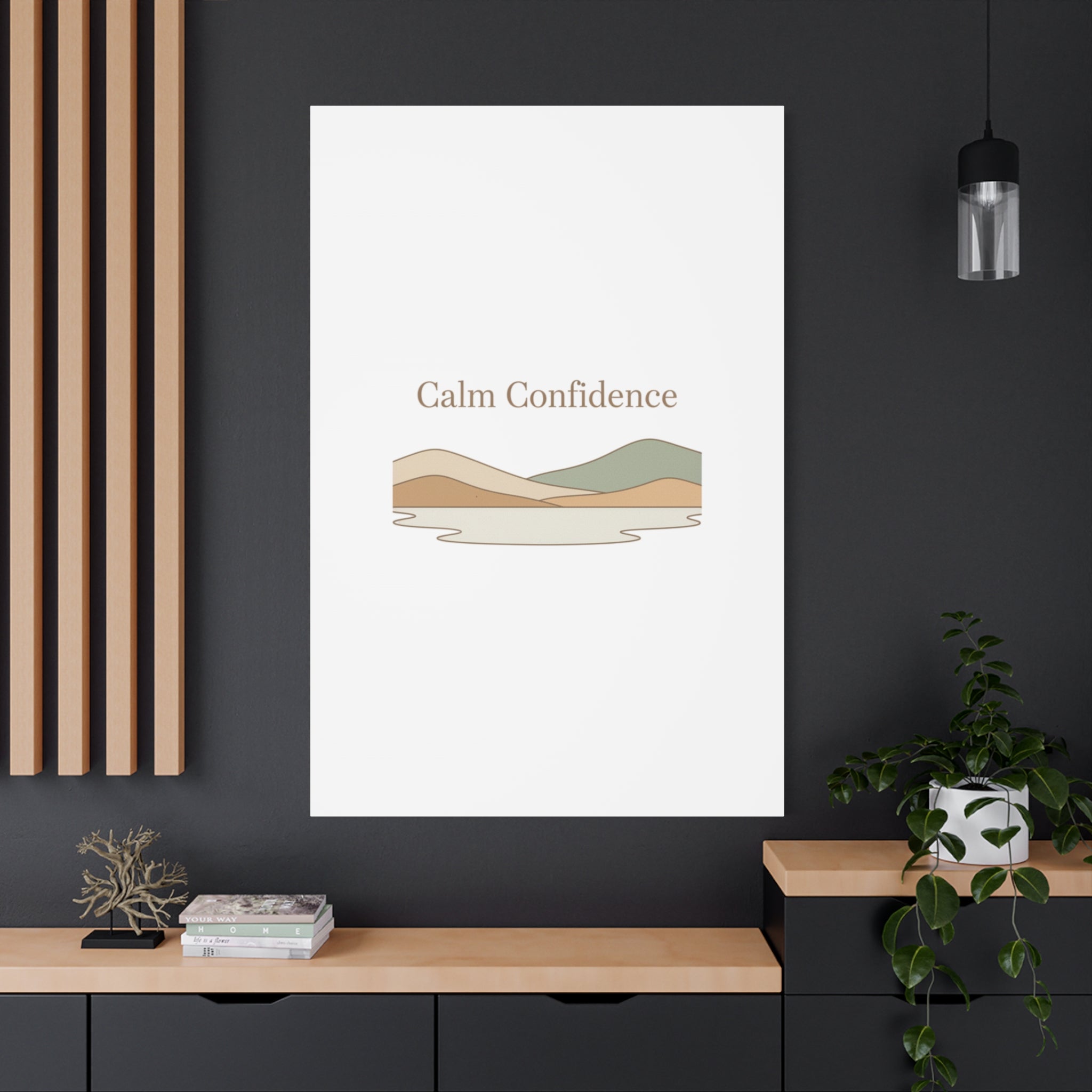 Calm Confidence minimalist landscape Canvas | quiet luxury, neutral minimalist