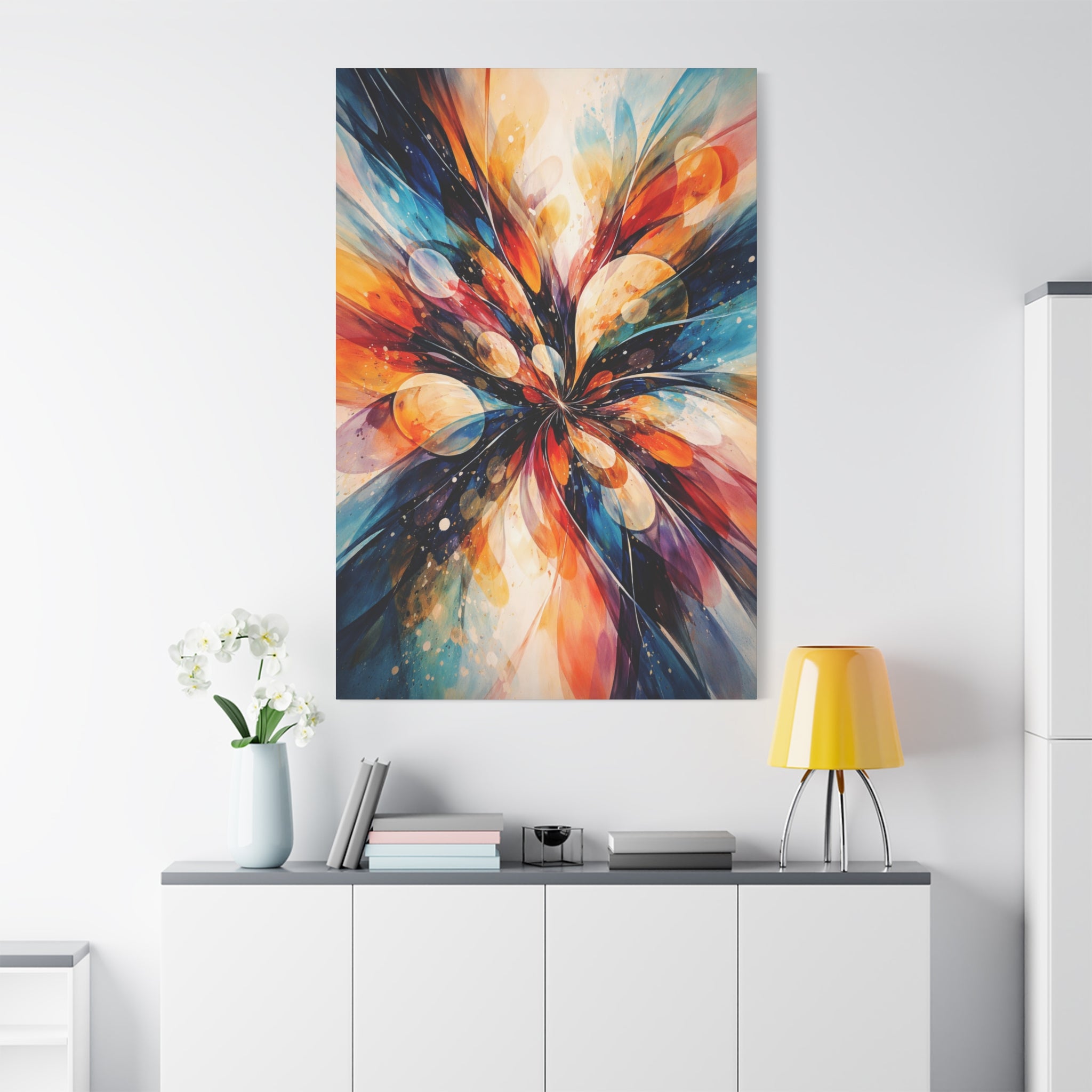 Colorful Abstract Wall Art Canvas – Modern Vibrant Home Decor Painting - Matte Canvas Stretched, 1.25"