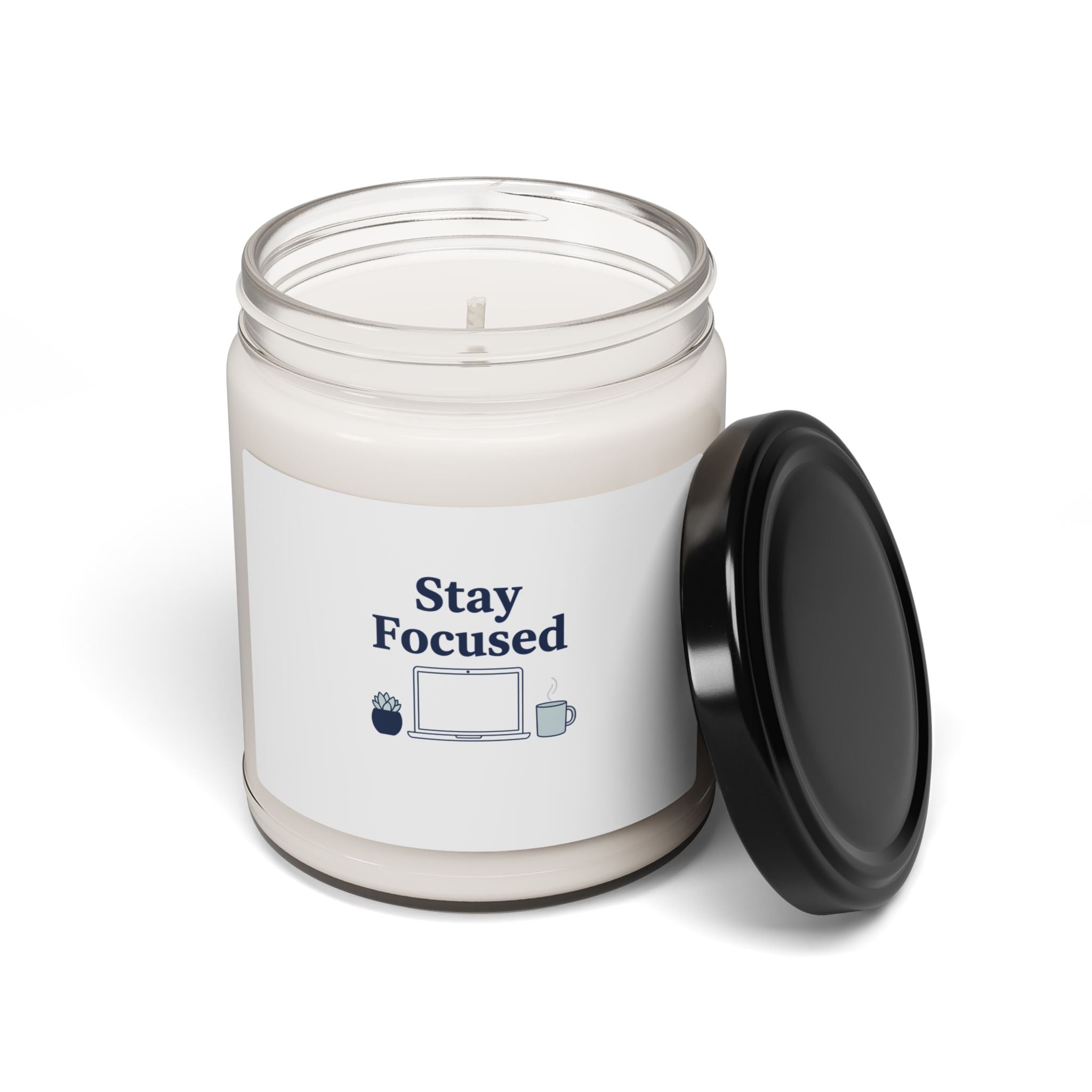 Stay Focused Candle | Soy Scented Jar, WFH Focus Mode Desk Accessory