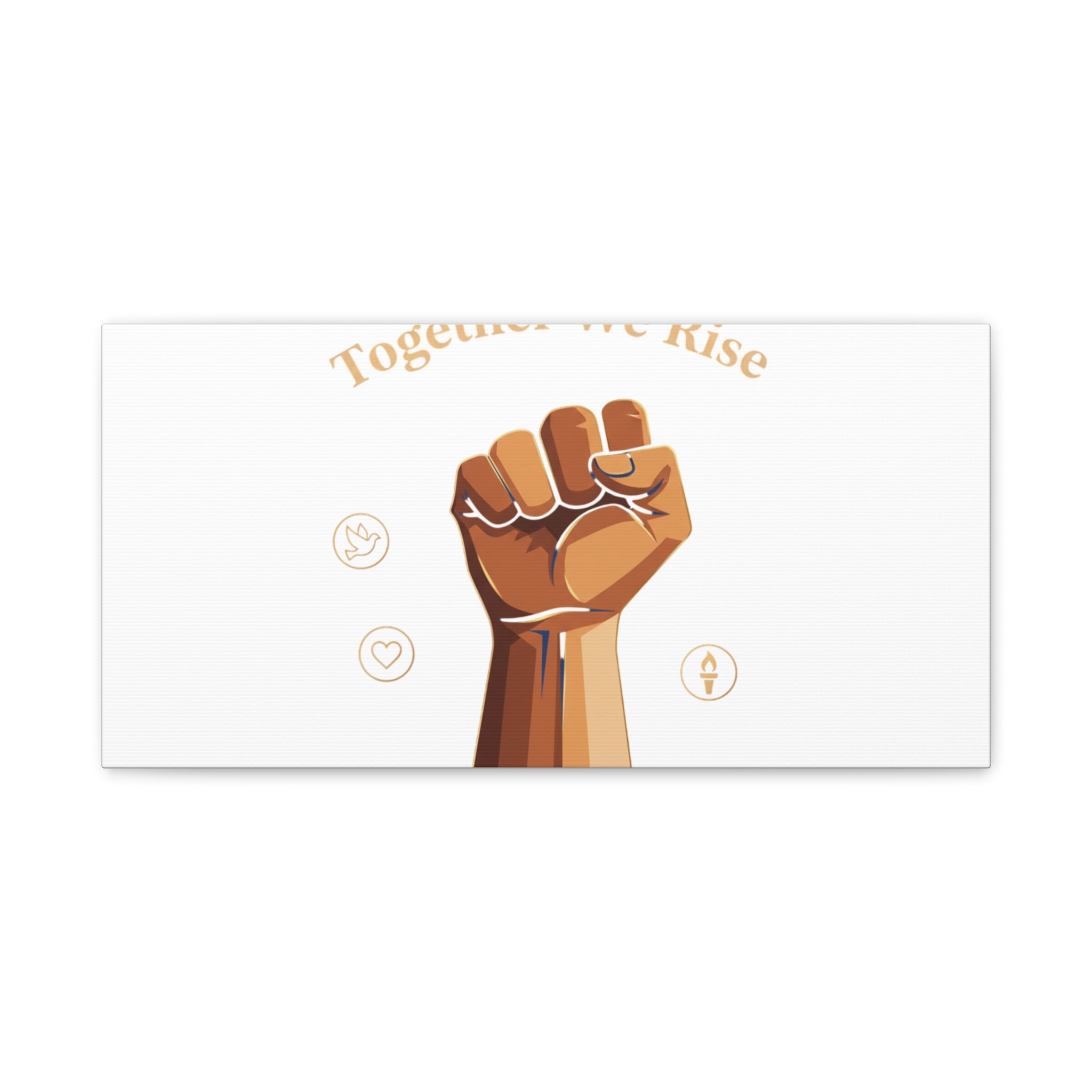 Together We Rise Wall Art – Unity Fist Illustration Social Justice Canvas Print - Matte Canvas, Stretche