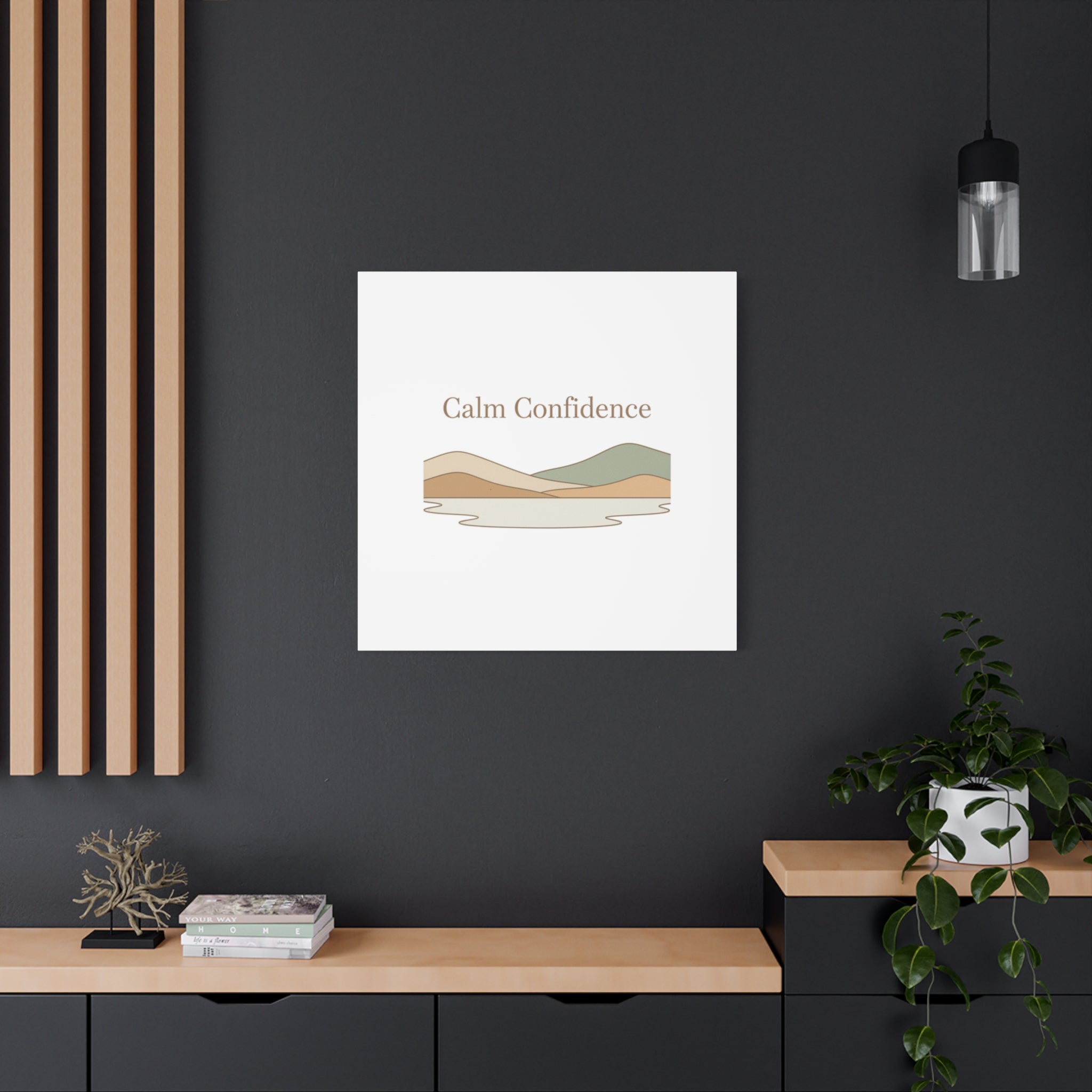 Calm Confidence minimalist landscape Canvas | quiet luxury, neutral minimalist