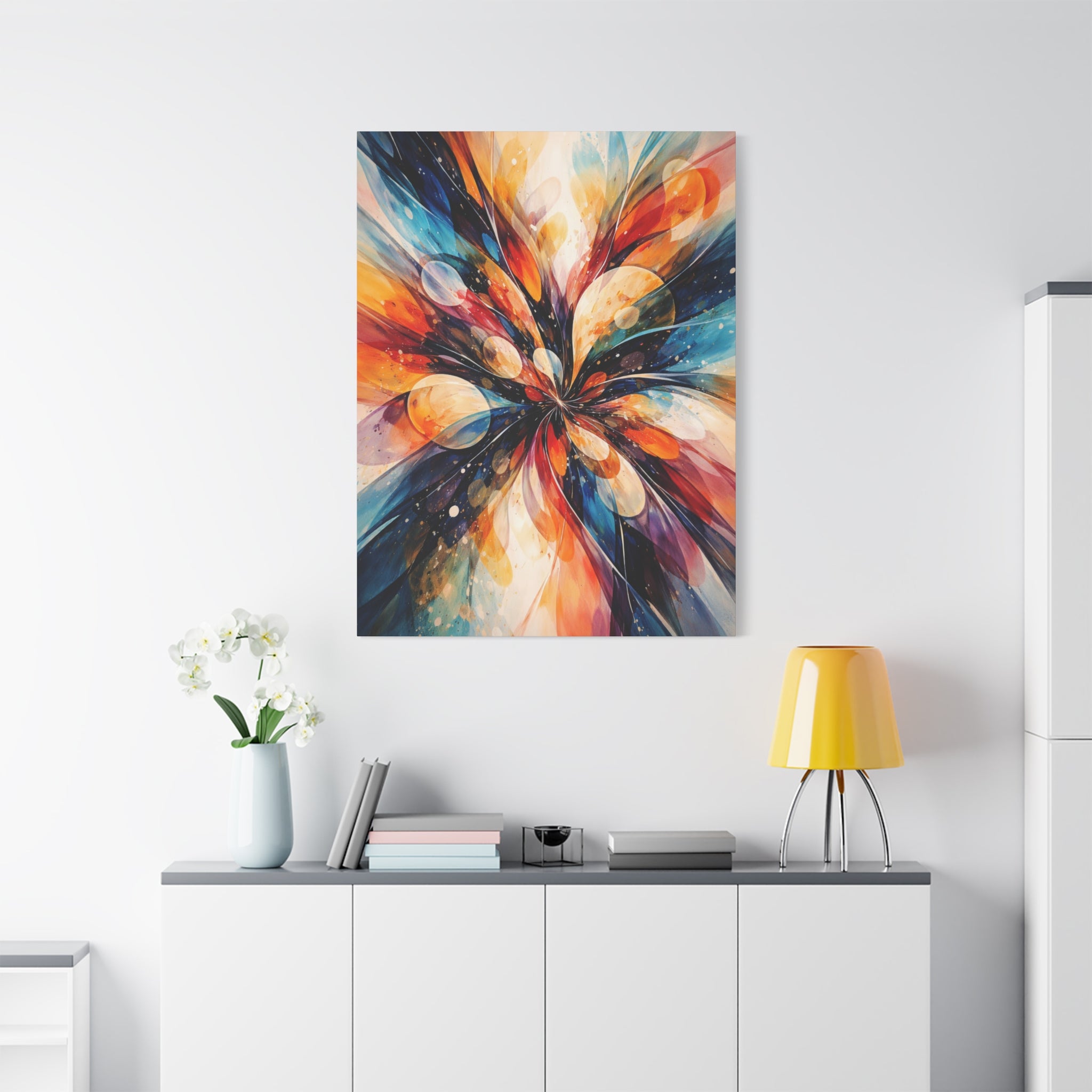 Colorful Abstract Wall Art Canvas – Modern Vibrant Home Decor Painting - Matte Canvas Stretched, 1.25"