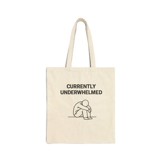 Currently Underwhelmed Canvas Tote Bag — Funny Minimalist Tote for Introverts & Mental Health Awareness
