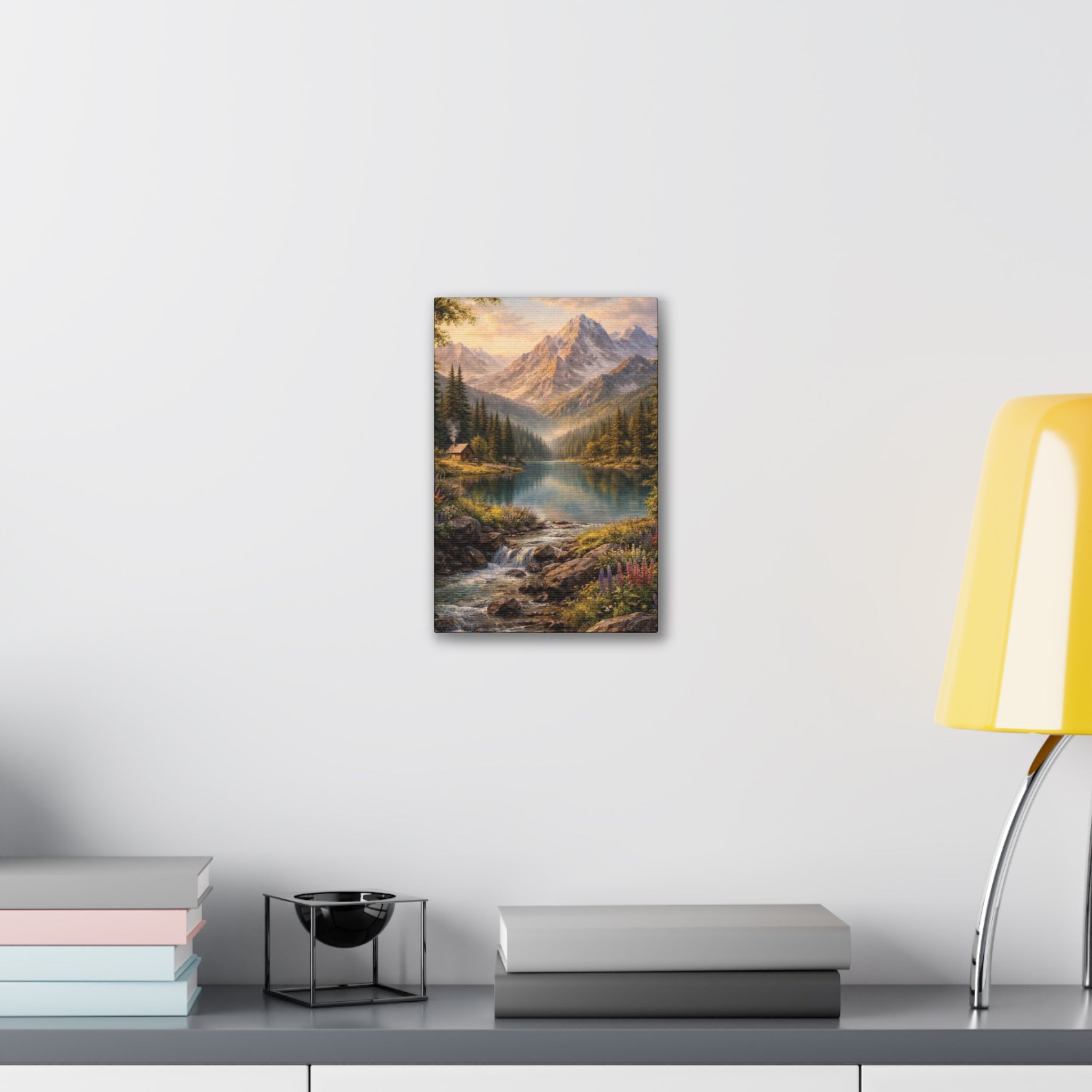 Mountain Lake Landscape Canvas – Stretched Wall Art