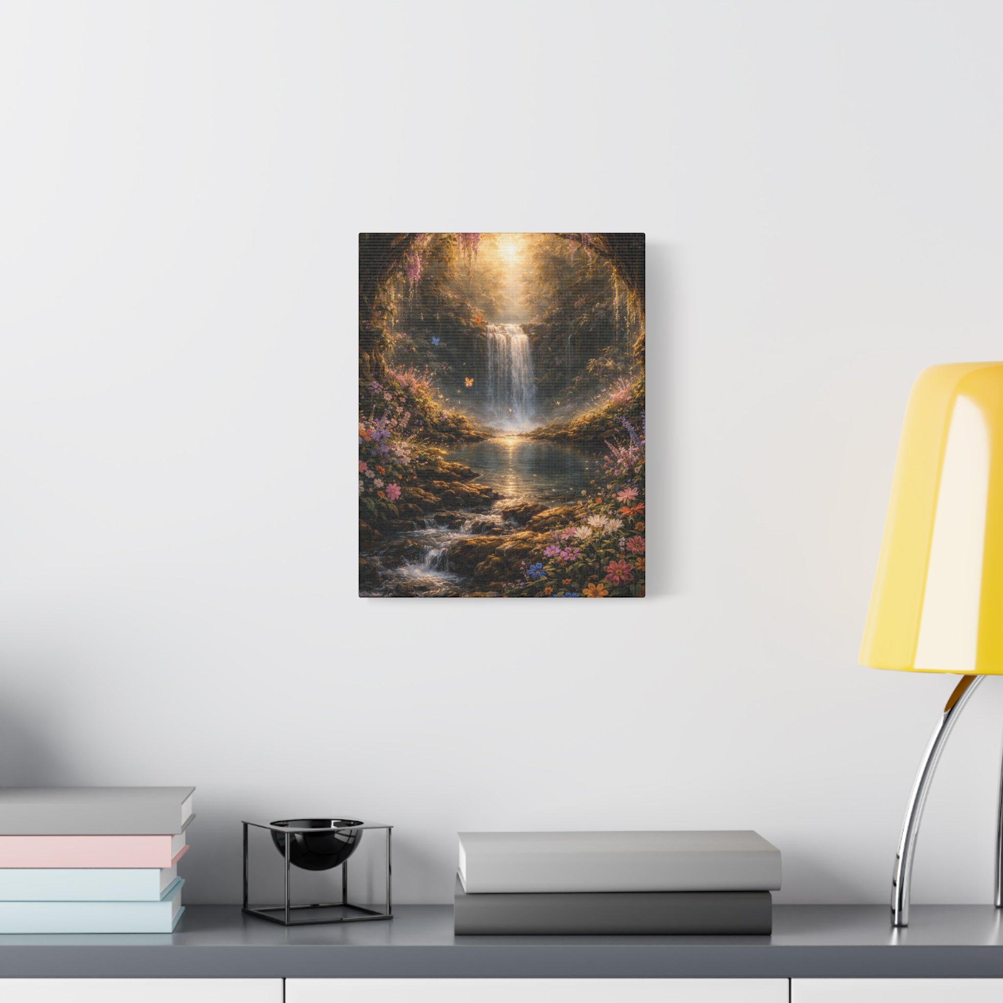 Enchanted Waterfall Canvas Print - Natural Fall - Serene Forest Landscape Wall Art