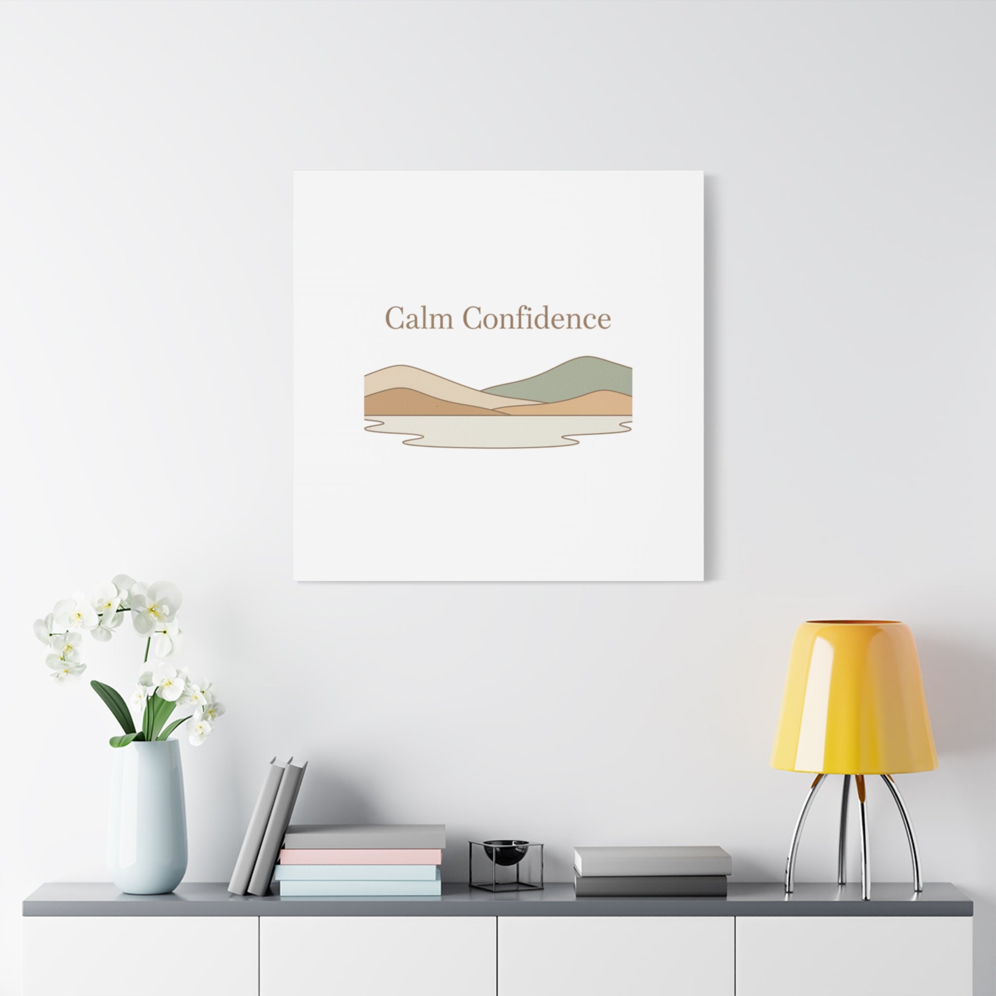 Calm Confidence minimalist landscape Canvas | quiet luxury, neutral minimalist