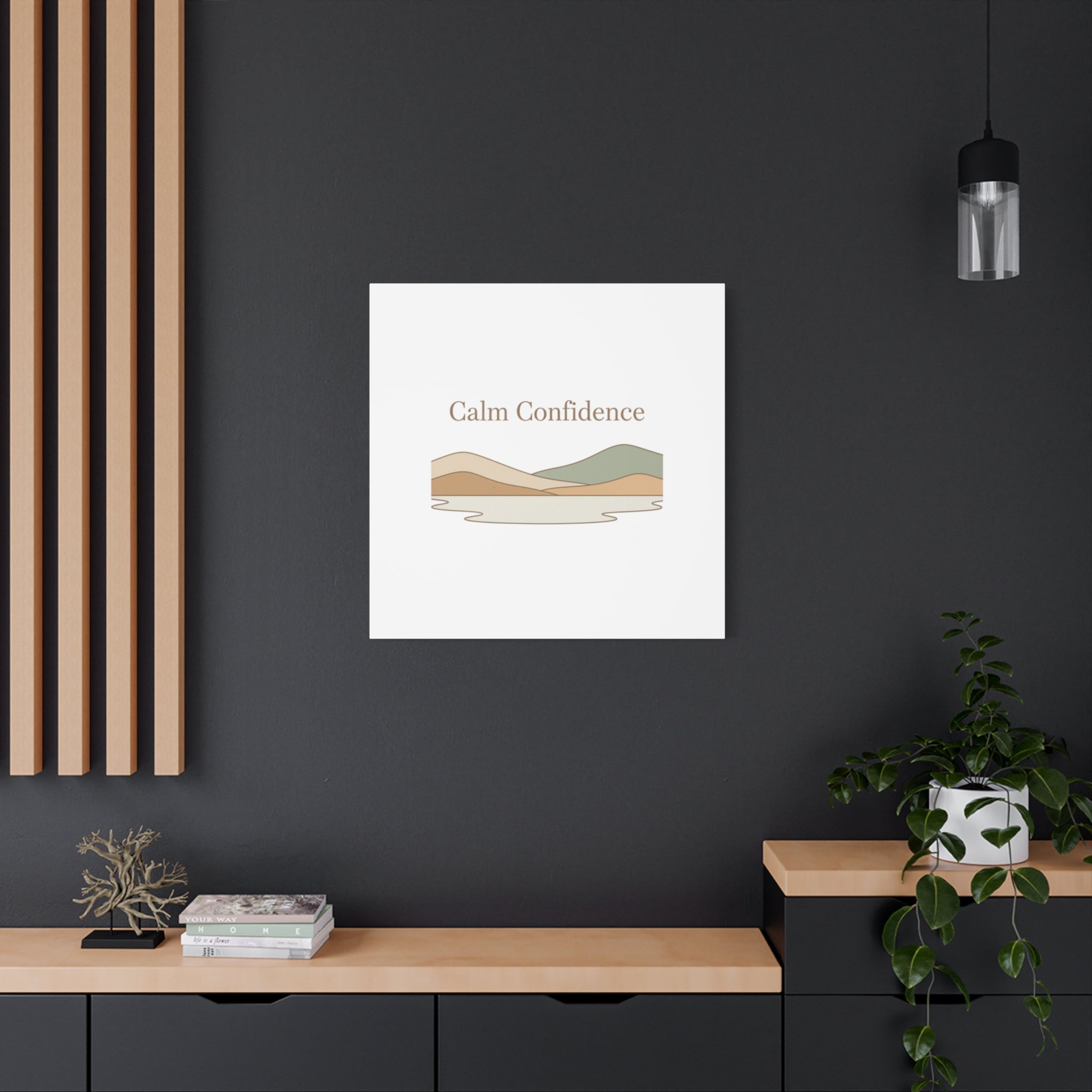 Calm Confidence minimalist landscape Canvas | quiet luxury, neutral minimalist