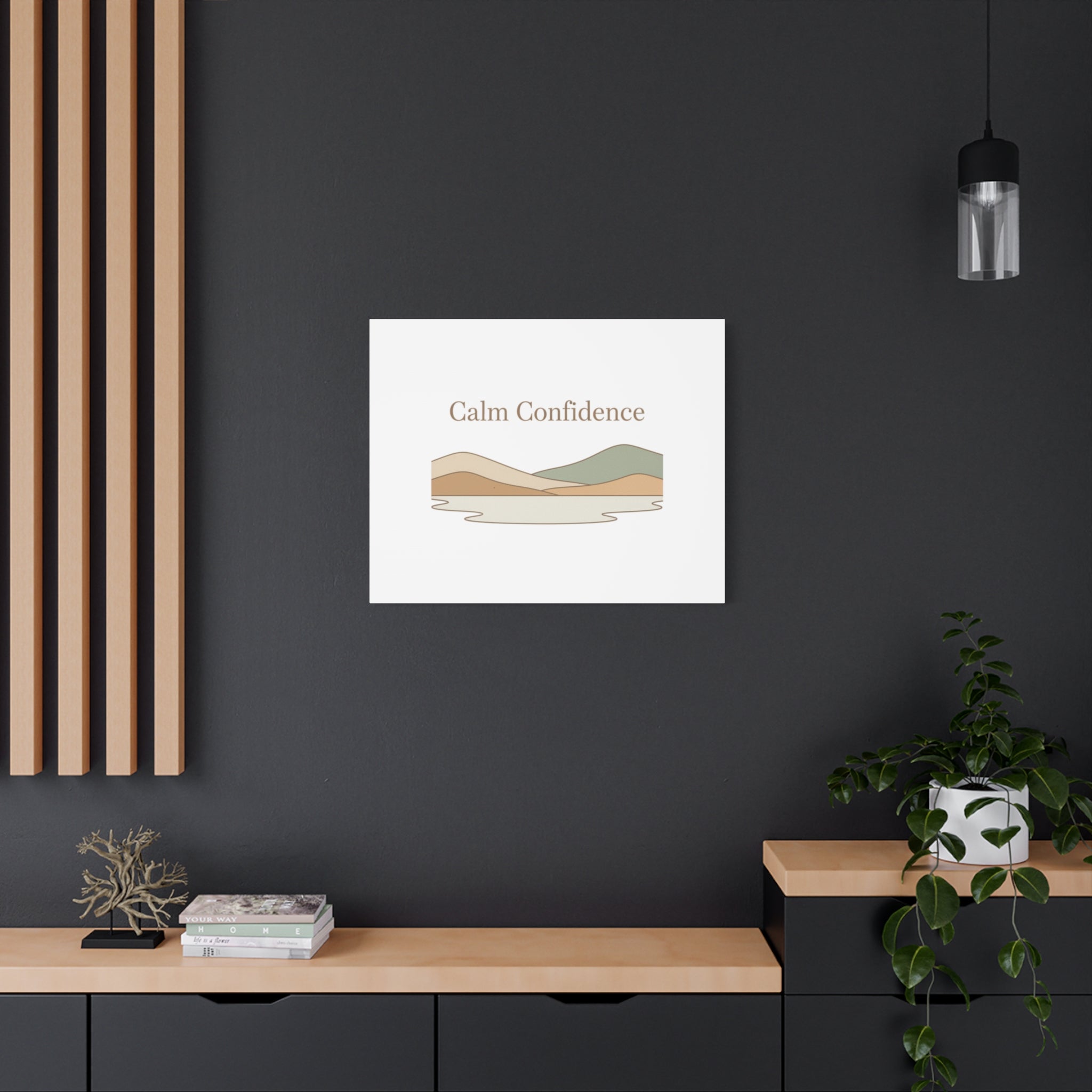 Calm Confidence minimalist landscape Canvas | quiet luxury, neutral minimalist