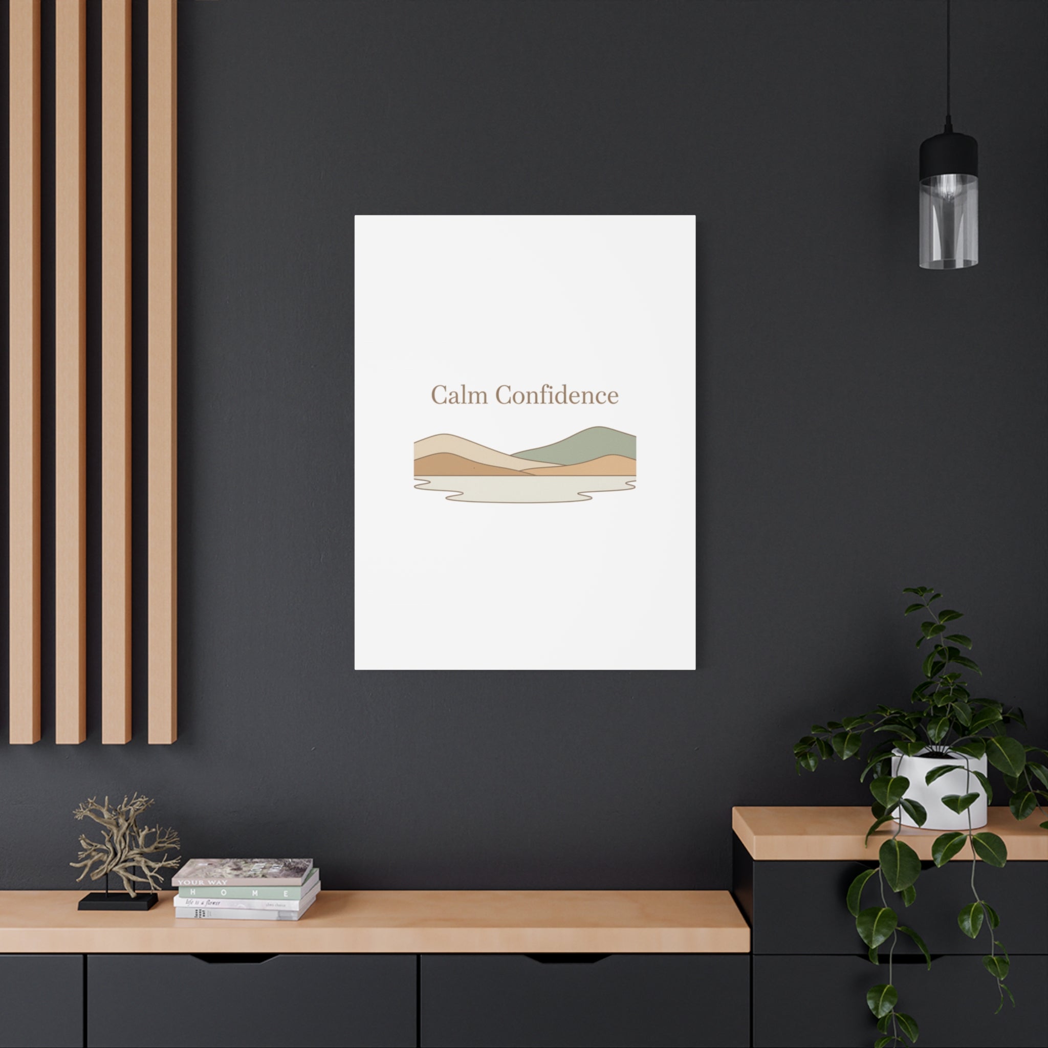 Calm Confidence minimalist landscape Canvas | quiet luxury, neutral minimalist