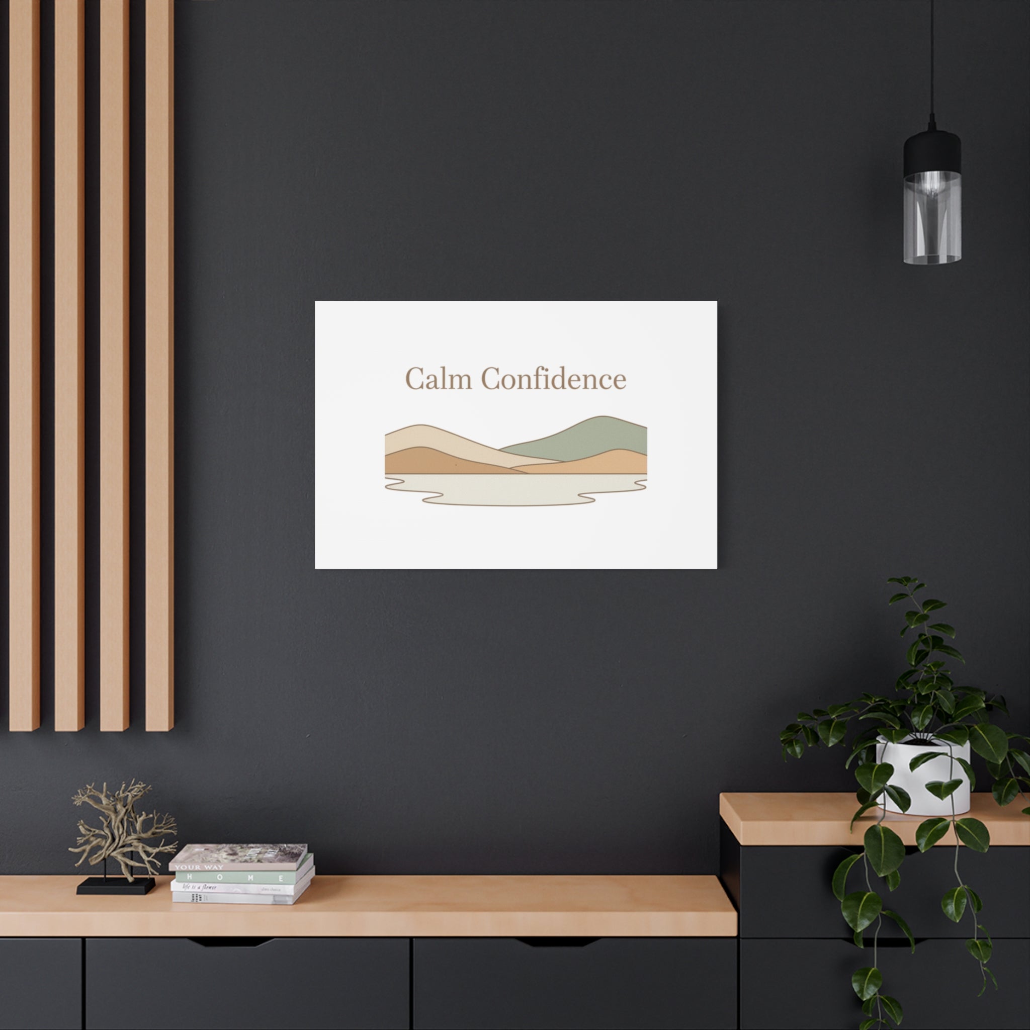 Calm Confidence minimalist landscape Canvas | quiet luxury, neutral minimalist