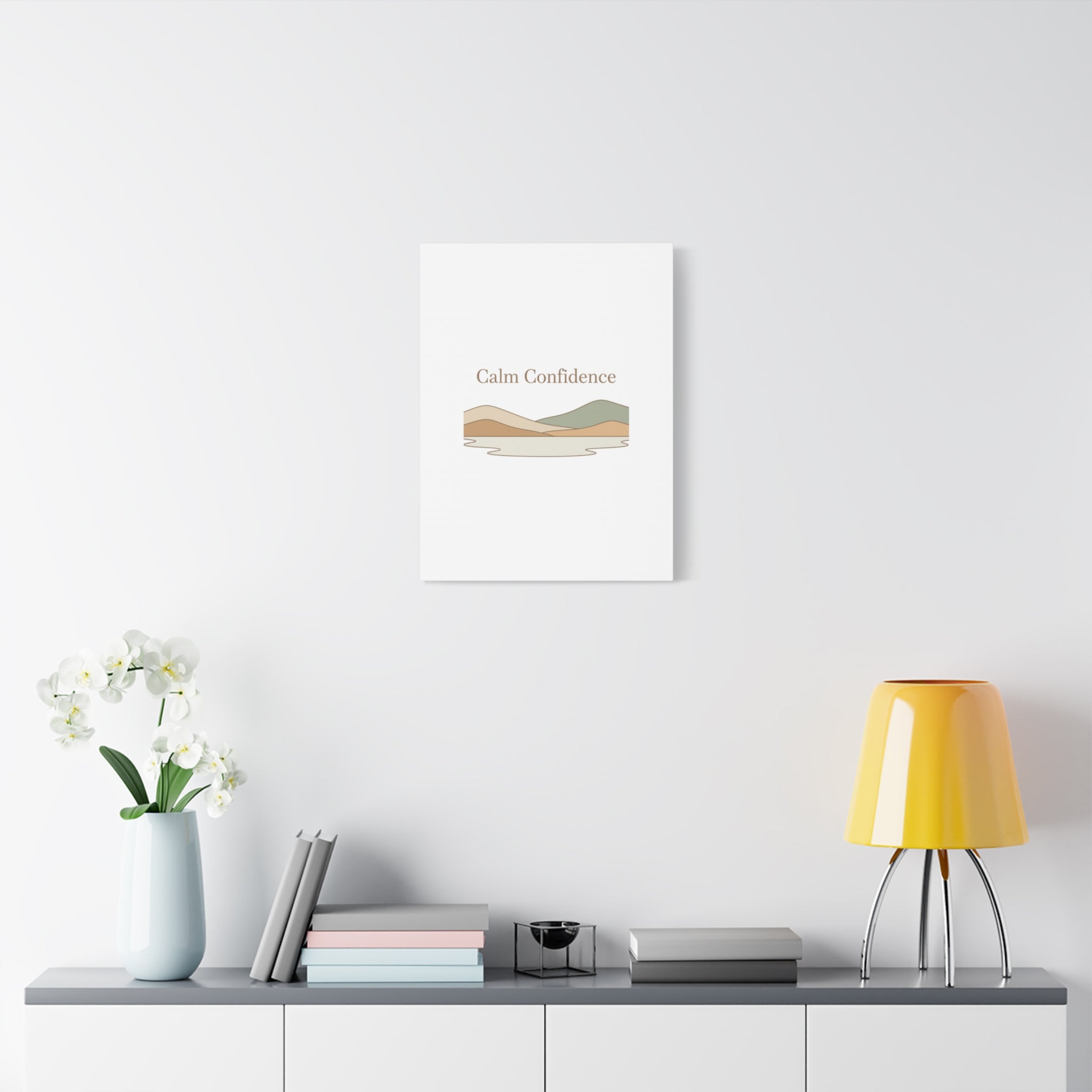 Calm Confidence minimalist landscape Canvas | quiet luxury, neutral minimalist