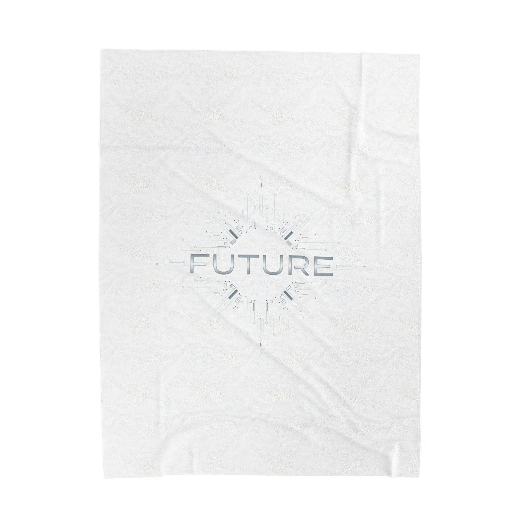 Future Tech Bedding Blanket – Minimal Futuristic Digital Design Comfort Throw - Velveteen Plush Blanket