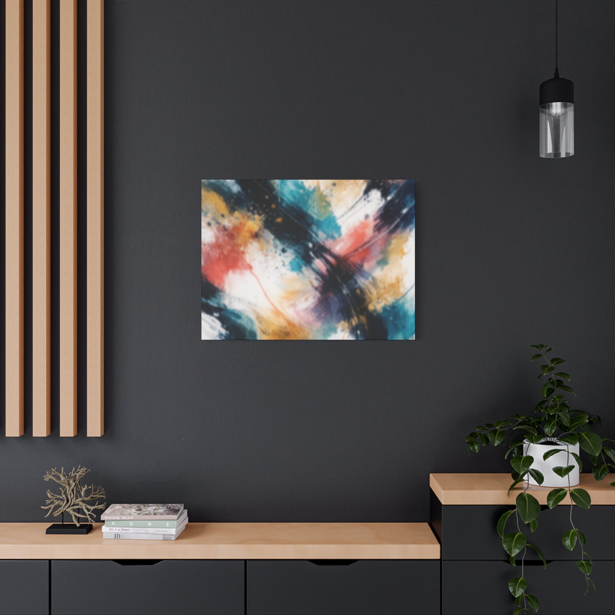 Abstract Color Splash Matte Canvas Print - Vibrant Modern Wall Art - Bedroom decor canvas