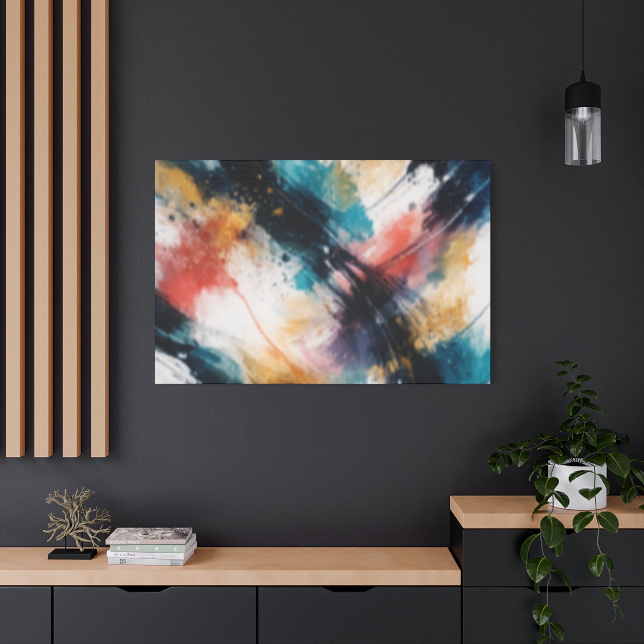 Abstract Color Splash Matte Canvas Print - Vibrant Modern Wall Art - Bedroom decor canvas