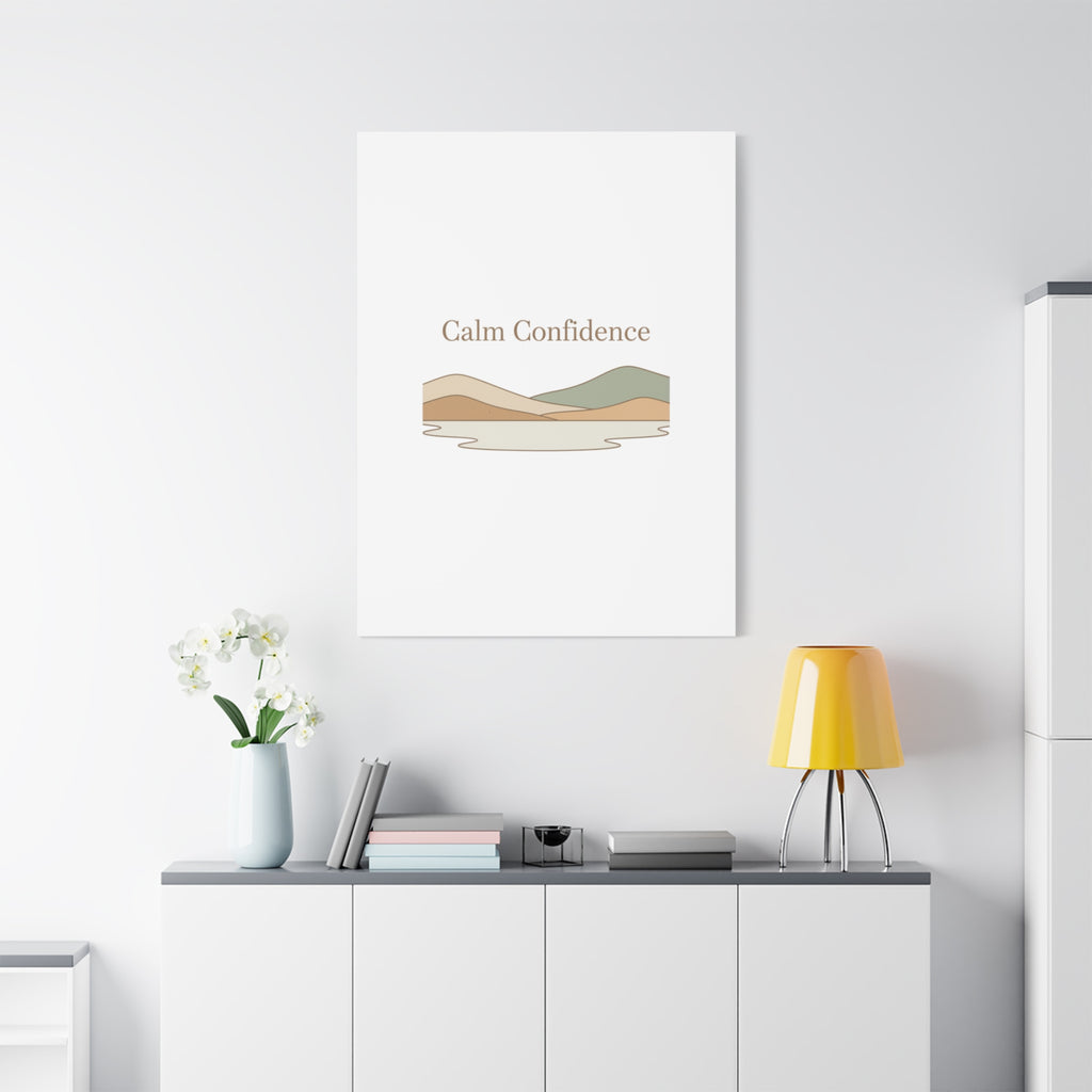 Calm Confidence minimalist landscape Canvas | quiet luxury, neutral minimalist