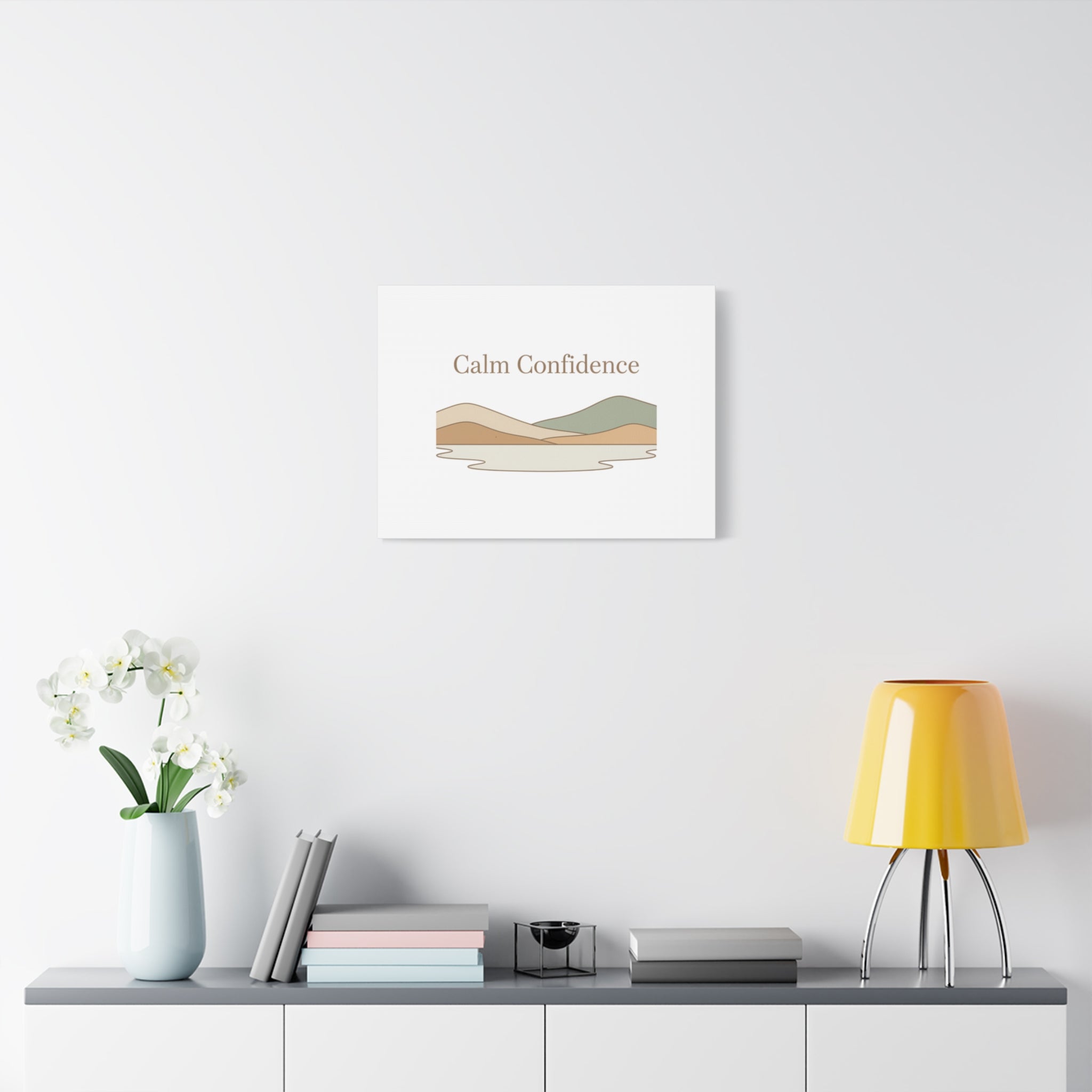 Calm Confidence minimalist landscape Canvas | quiet luxury, neutral minimalist