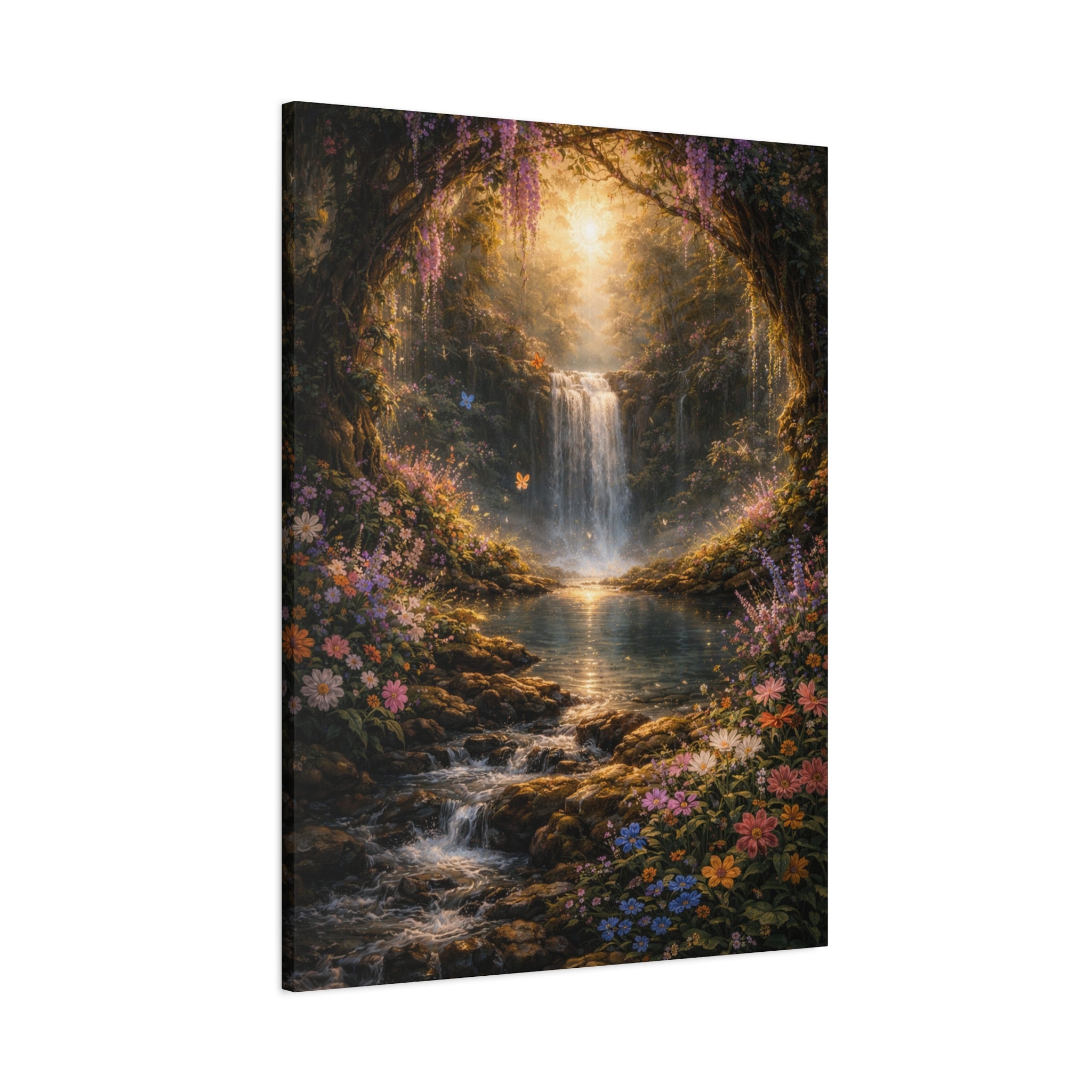 Enchanted Waterfall Canvas Print - Natural Fall - Serene Forest Landscape Wall Art