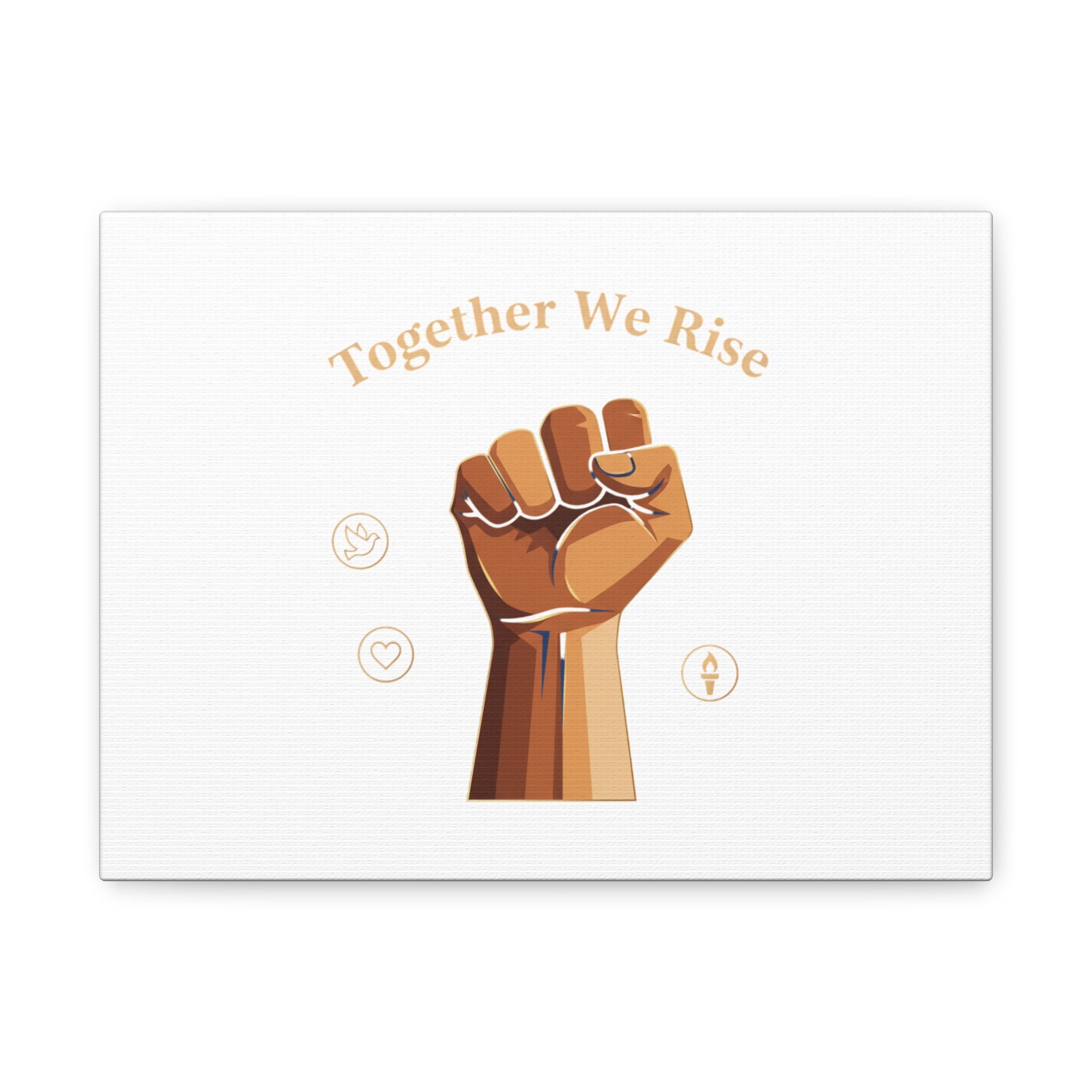 Together We Rise Wall Art – Unity Fist Illustration Social Justice Canvas Print - Matte Canvas, Stretche