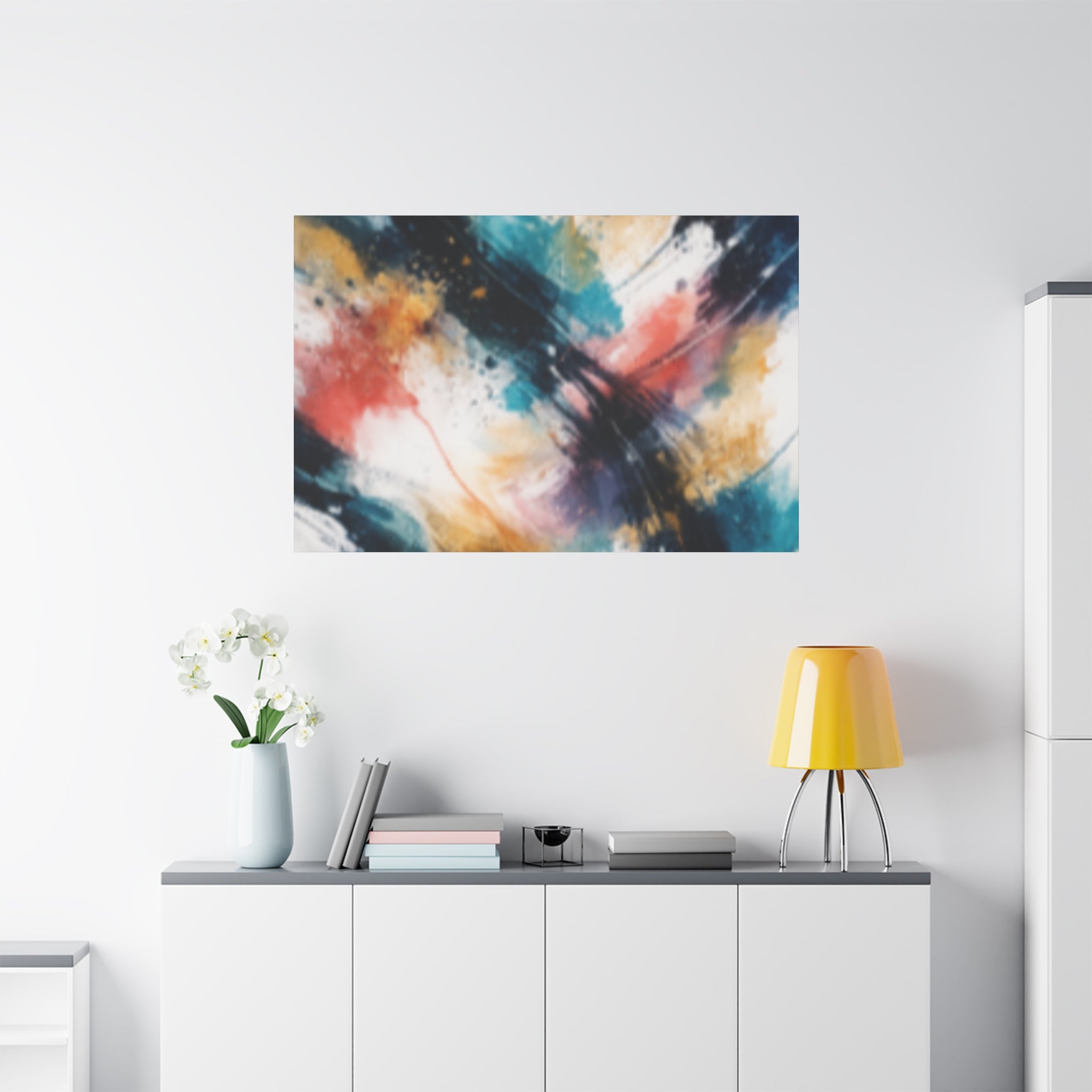 Abstract Color Splash Matte Canvas Print - Vibrant Modern Wall Art - Bedroom decor canvas