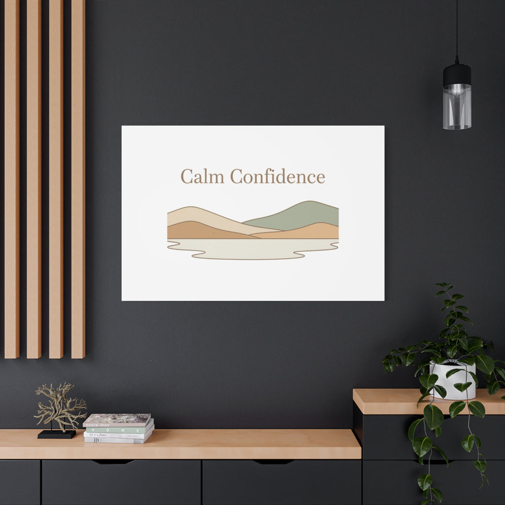 Calm Confidence minimalist landscape Canvas | quiet luxury, neutral minimalist