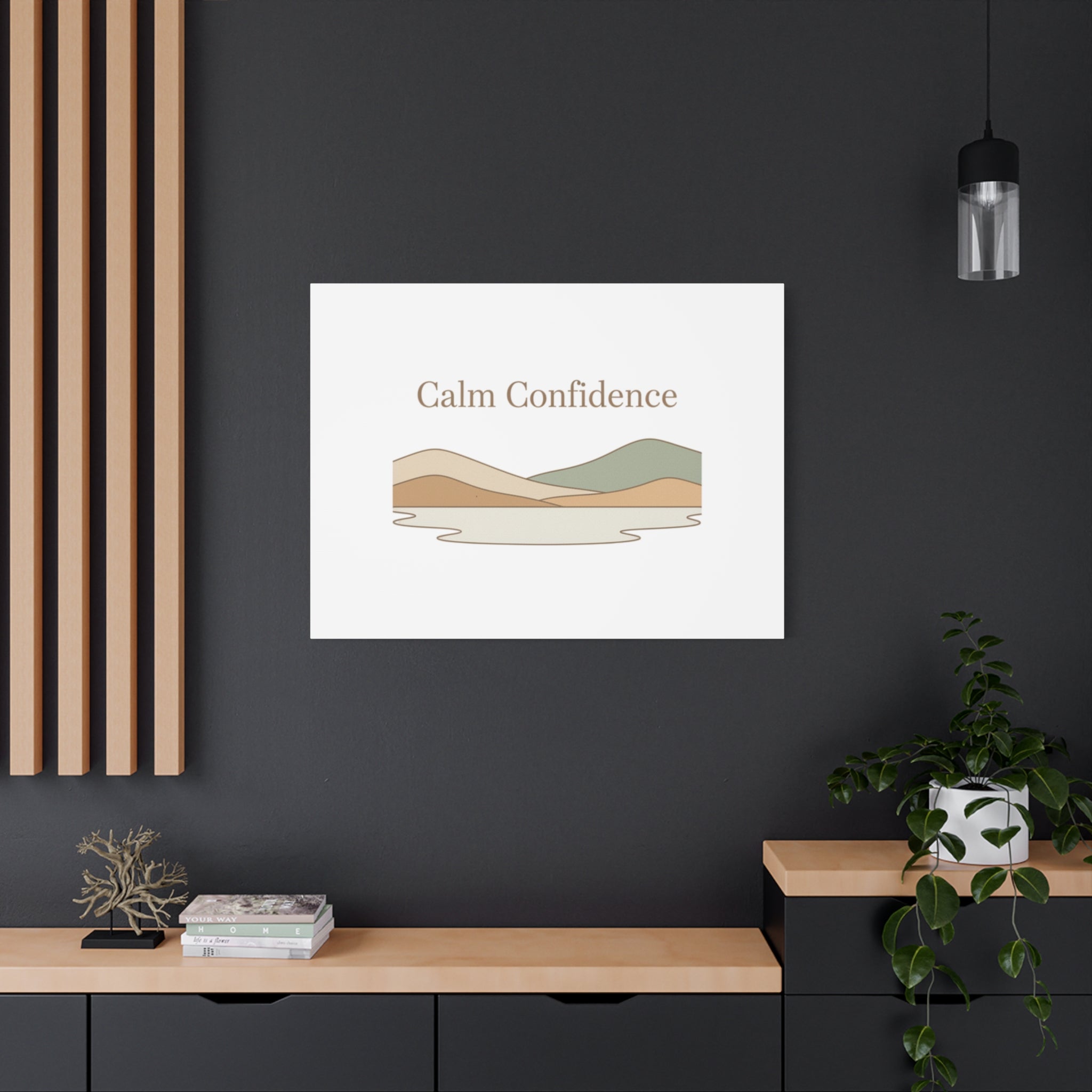 Calm Confidence minimalist landscape Canvas | quiet luxury, neutral minimalist