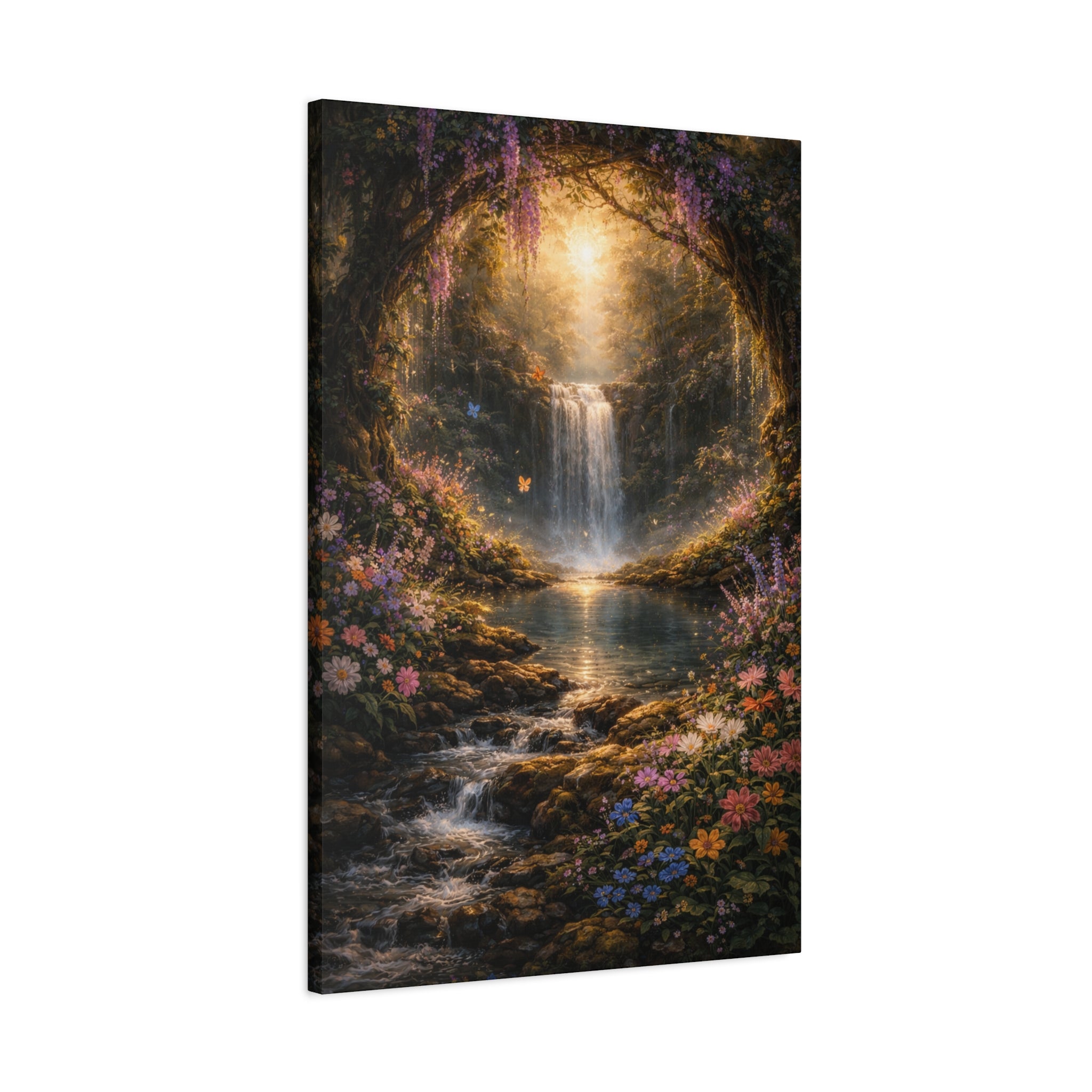 Enchanted Waterfall Canvas Print - Natural Fall - Serene Forest Landscape Wall Art