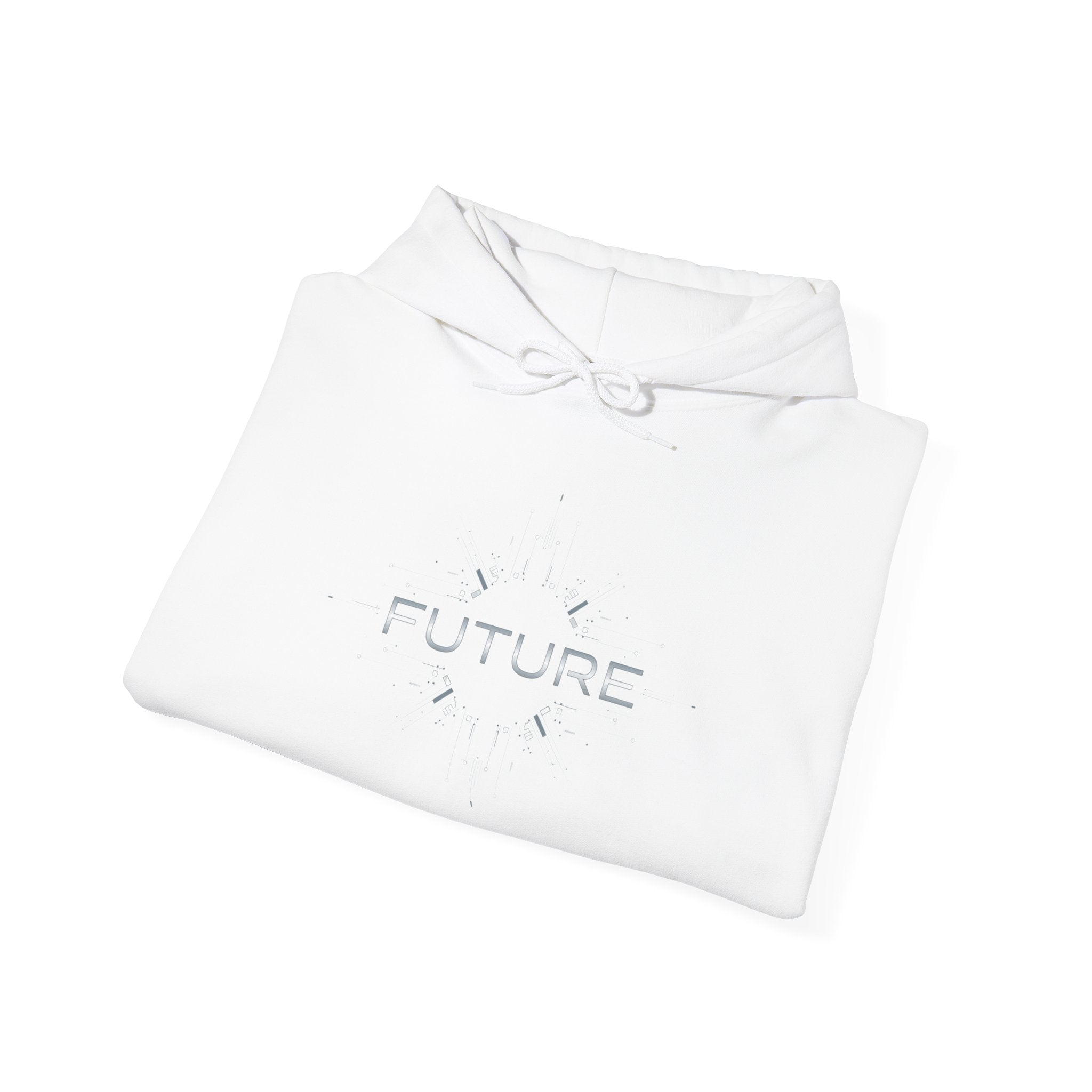 FUTURE minimalist Chrome logo Hoodie - Cyber Y2K Minimal - Sleek metallic