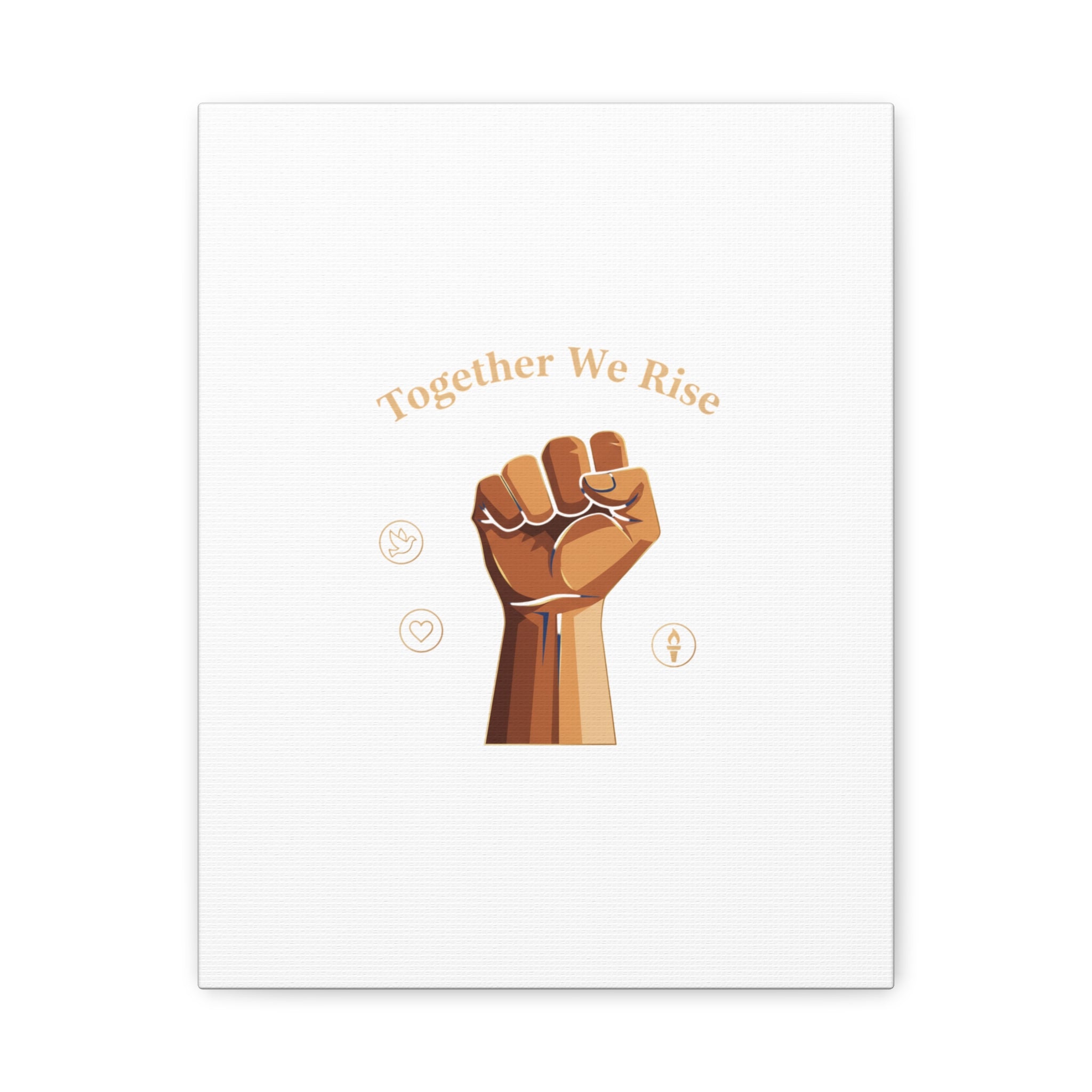 Together We Rise Wall Art – Unity Fist Illustration Social Justice Canvas Print - Matte Canvas, Stretche
