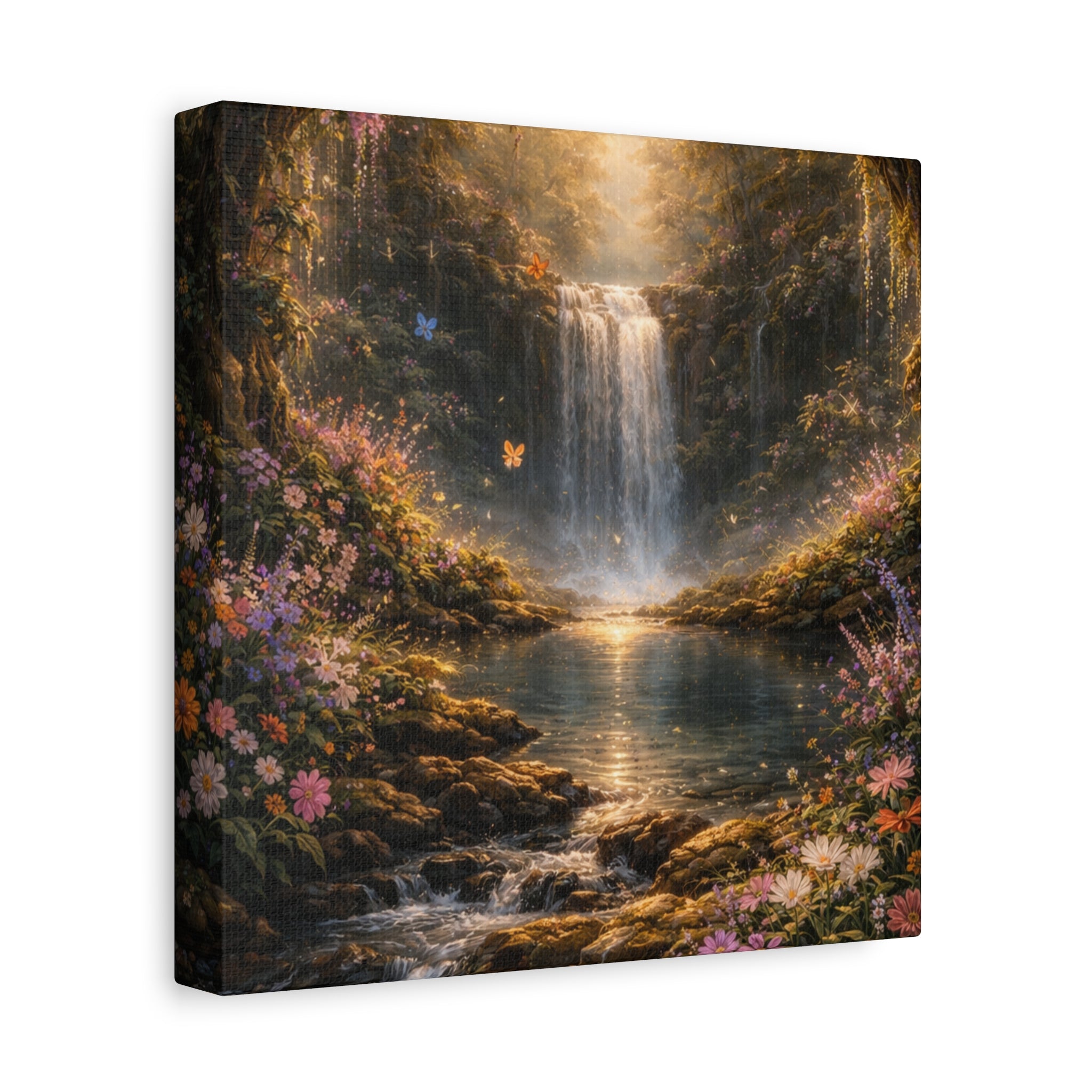 Enchanted Waterfall Canvas Print - Natural Fall - Serene Forest Landscape Wall Art