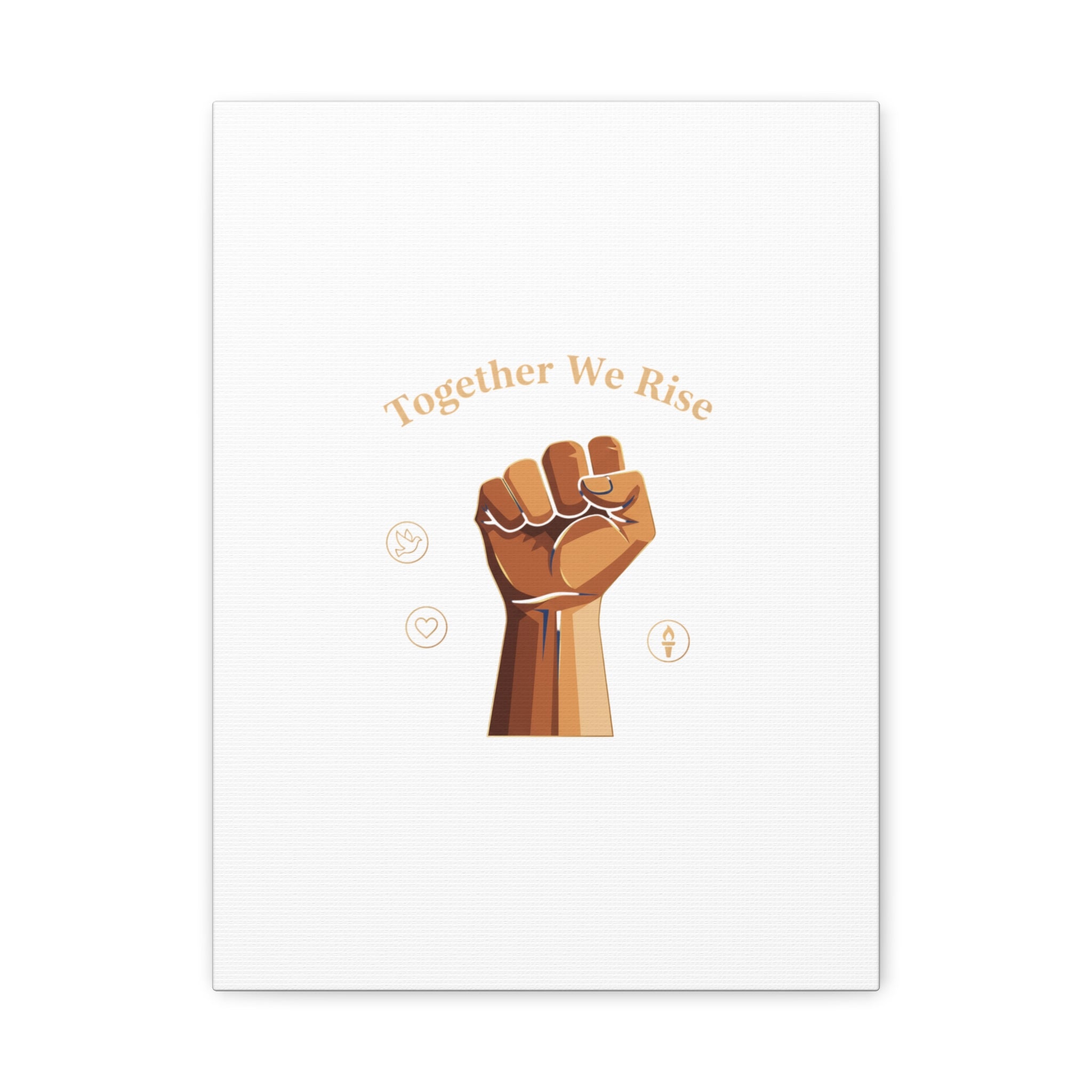 Together We Rise Wall Art – Unity Fist Illustration Social Justice Canvas Print - Matte Canvas, Stretche