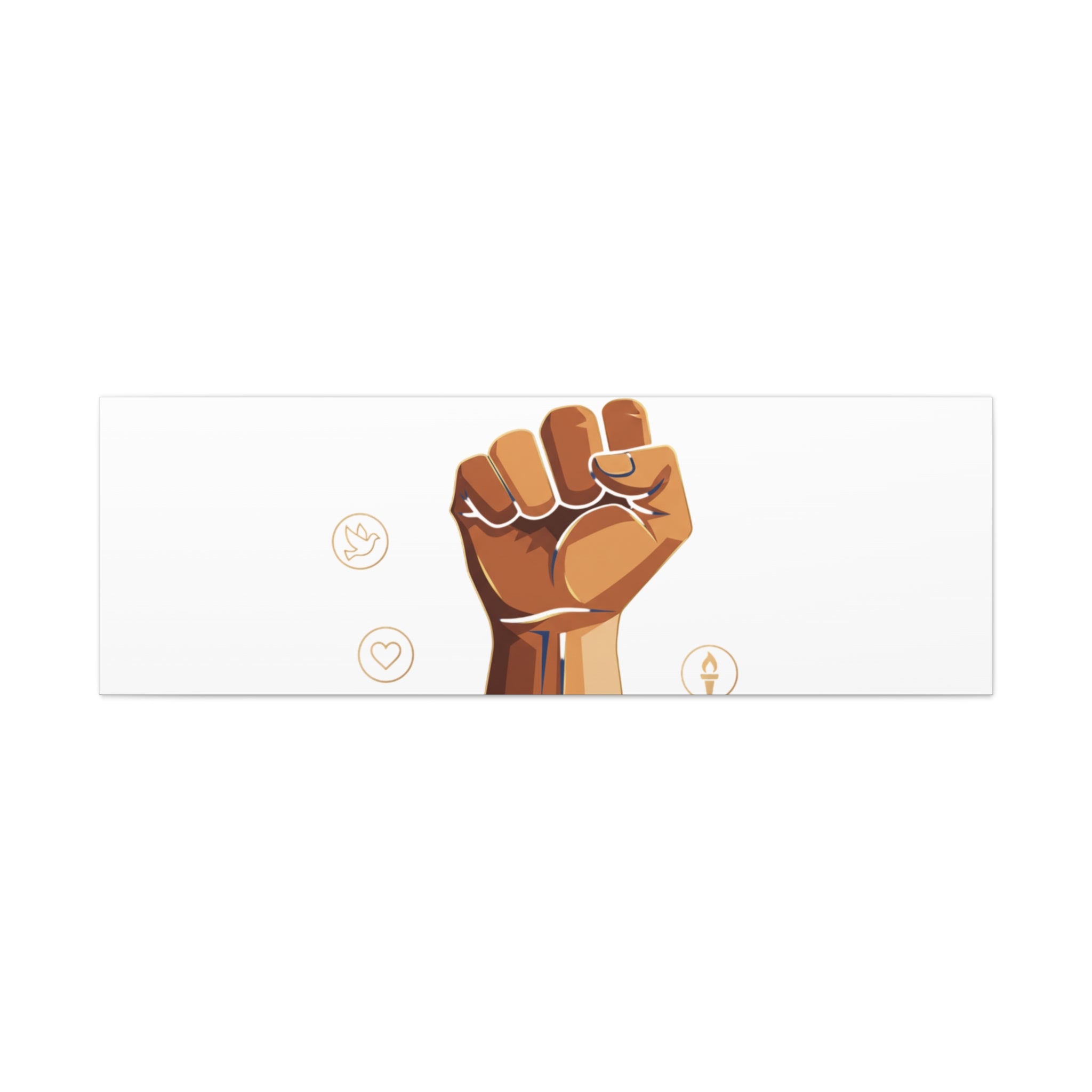 Together We Rise Wall Art – Unity Fist Illustration Social Justice Canvas Print - Matte Canvas, Stretche