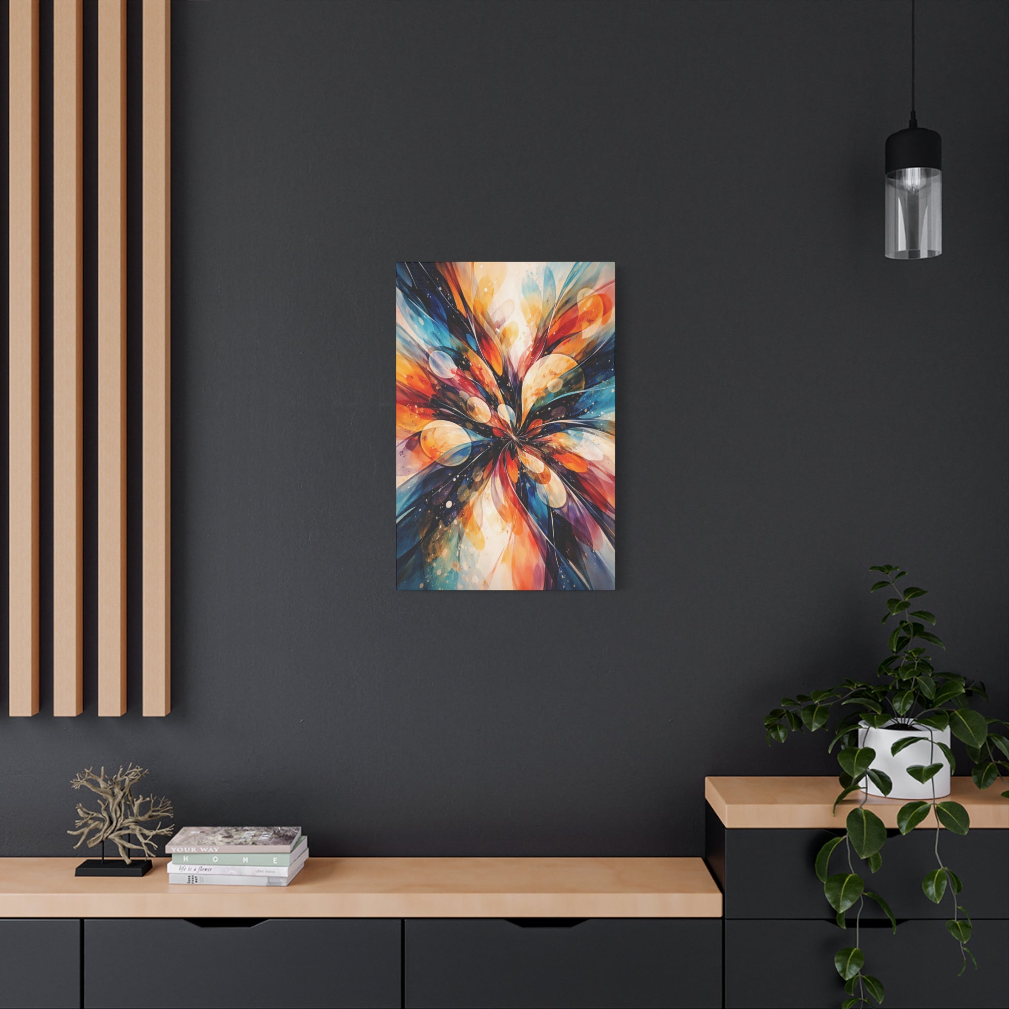 Colorful Abstract Wall Art Canvas – Modern Vibrant Home Decor Painting - Matte Canvas Stretched, 1.25"