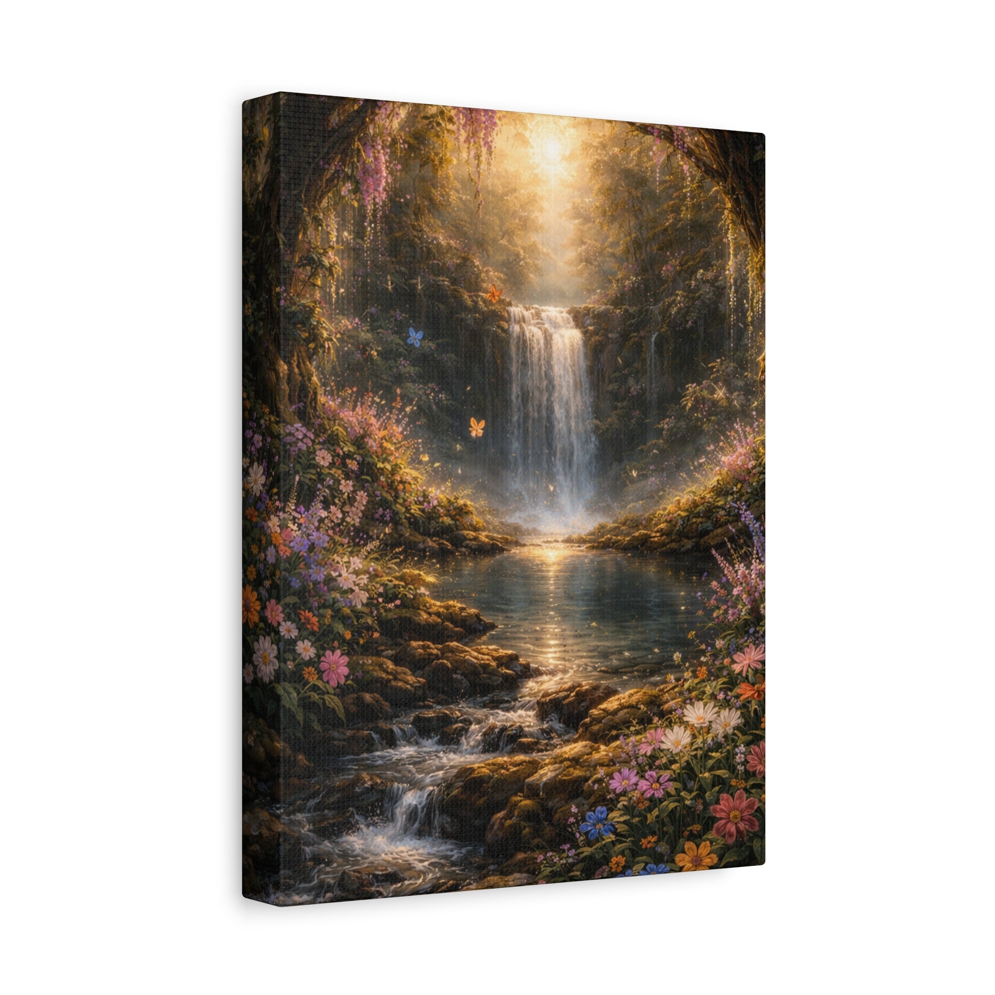 Enchanted Waterfall Canvas Print - Natural Fall - Serene Forest Landscape Wall Art