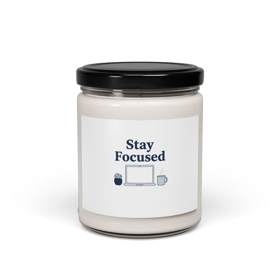Stay Focused Candle | Soy Scented Jar, WFH Focus Mode Desk Accessory